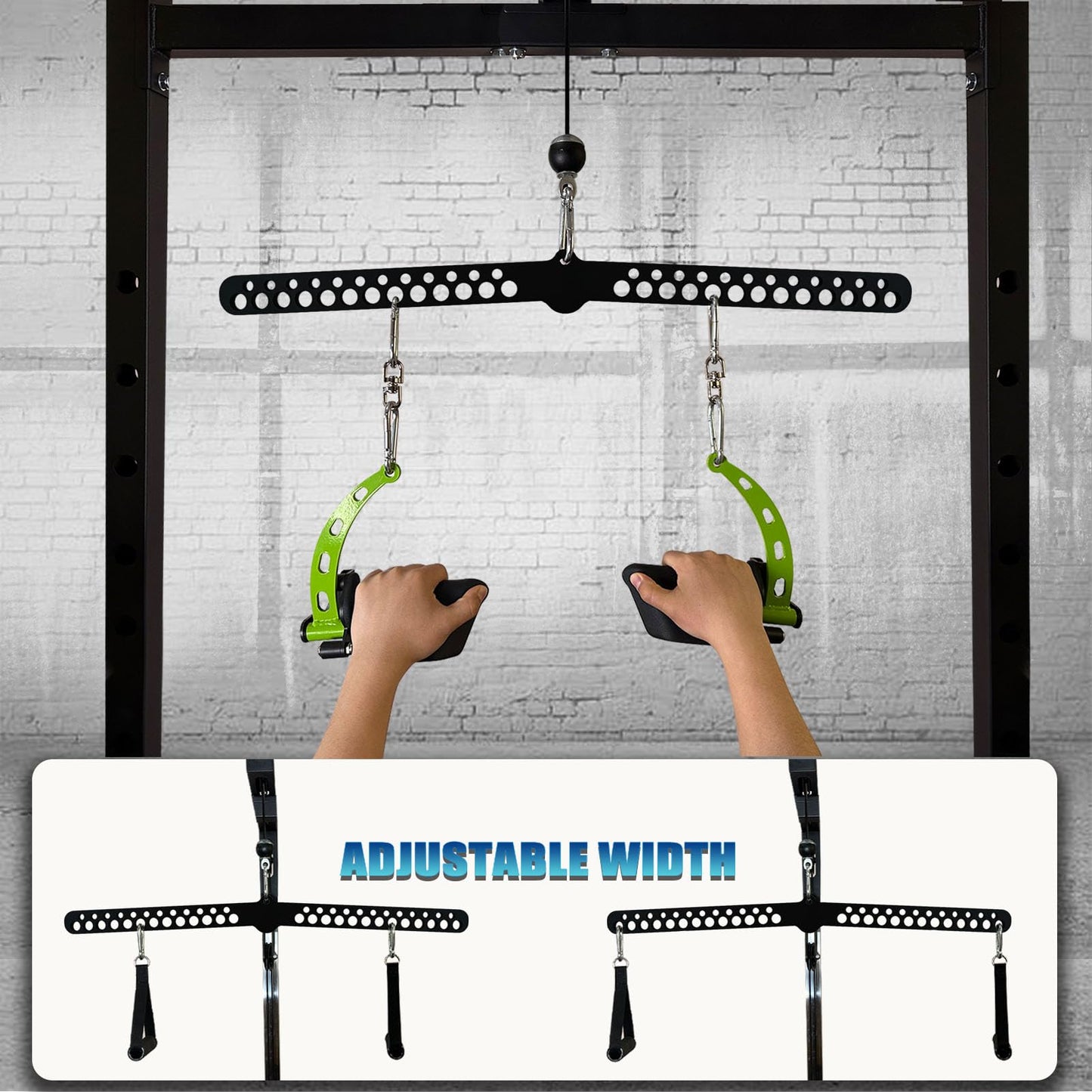 Multi-Grip Lat Pull Down Bar for Home Gym Fitness, Spreader Plate Lat Pulldown Attachments for Pulley System Cable Machine, Fit for Double or Single Exercise Handle (Multi Hole Bar 3)