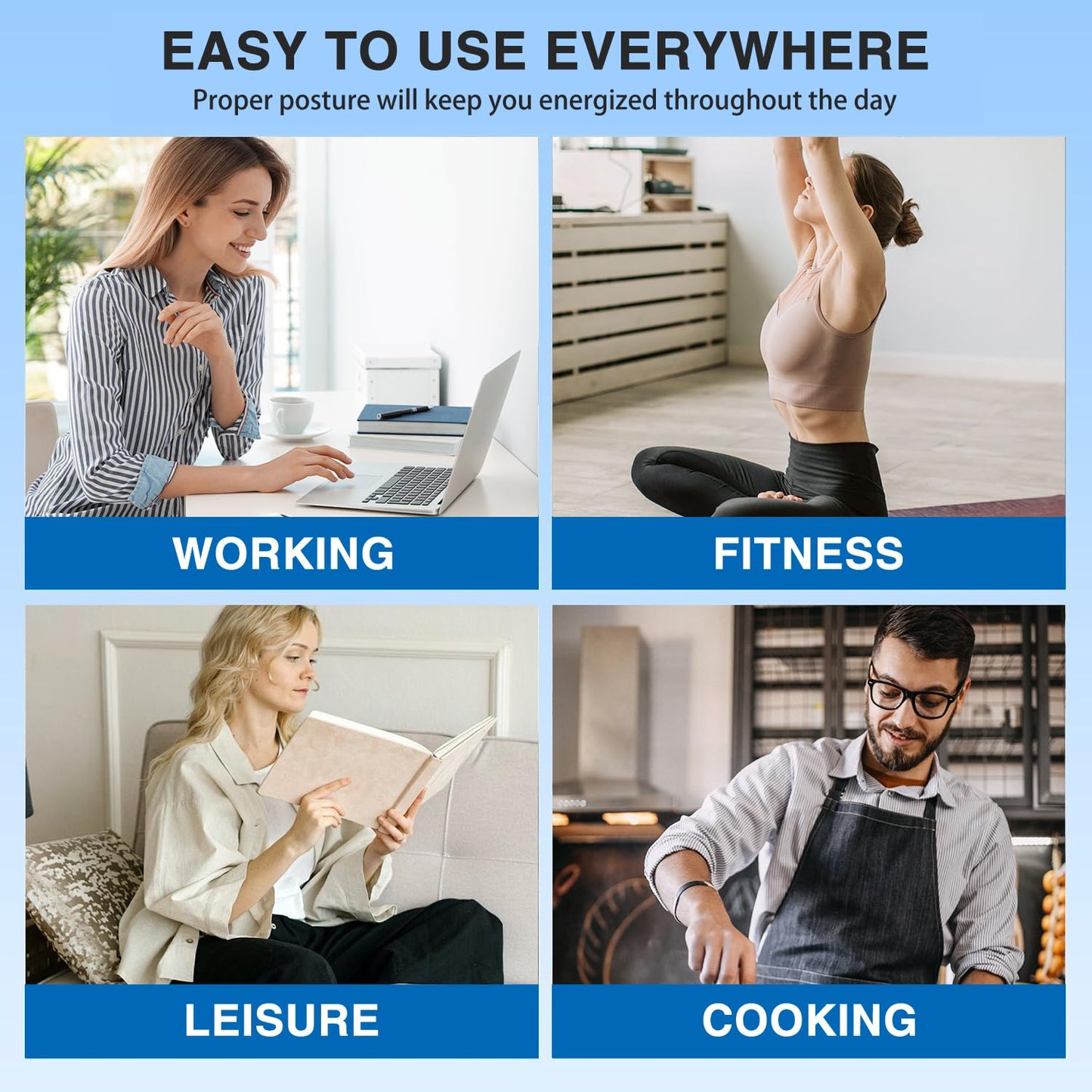 YUNYILAN Posture Corrector for Women and Men - Adjustable Shoulder Back Brace - Upper Back Pain Relief, Improve Posture Correct Hunchback Slouching Kyphosis Invisible Under Clothes