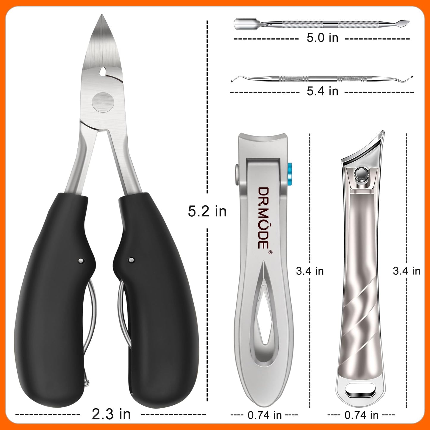 Toenail Clippers for Seniors Thick Toenails, Heavy Duty Large Toe Nail Clippers for Men Thick Nails with Wide Opening, Sharp Ingrown Toenail Clippers Nail Cutter Long Handle with Slanted Curved Blade