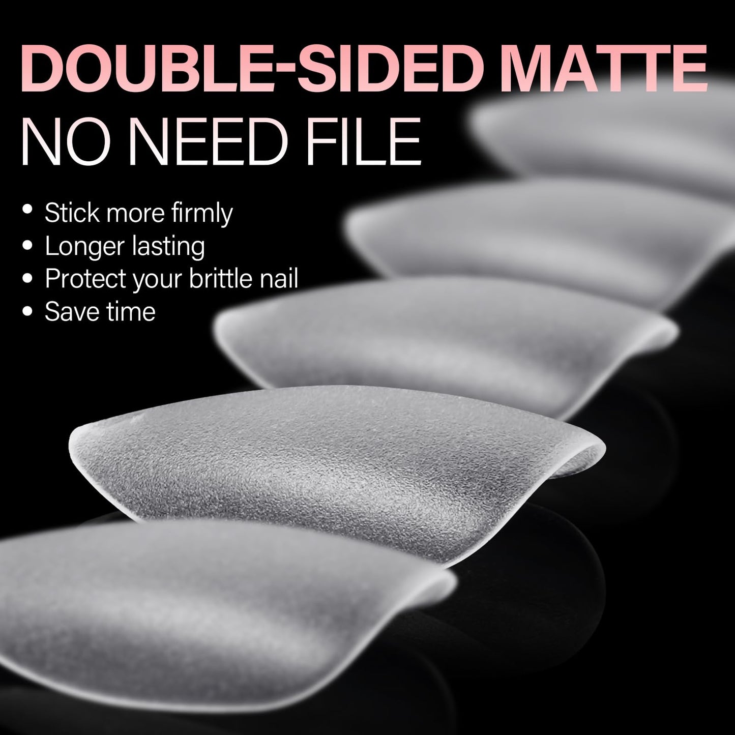 AILLSA Short Almond Nail Tips with Box, 15 Sizes Press On Gel Nail Tips Double Matte Pre-Buffed Almond Shaped Nails Tips Soft Full Cover Clear False Nail Tips for Nail Extension, 240PCS