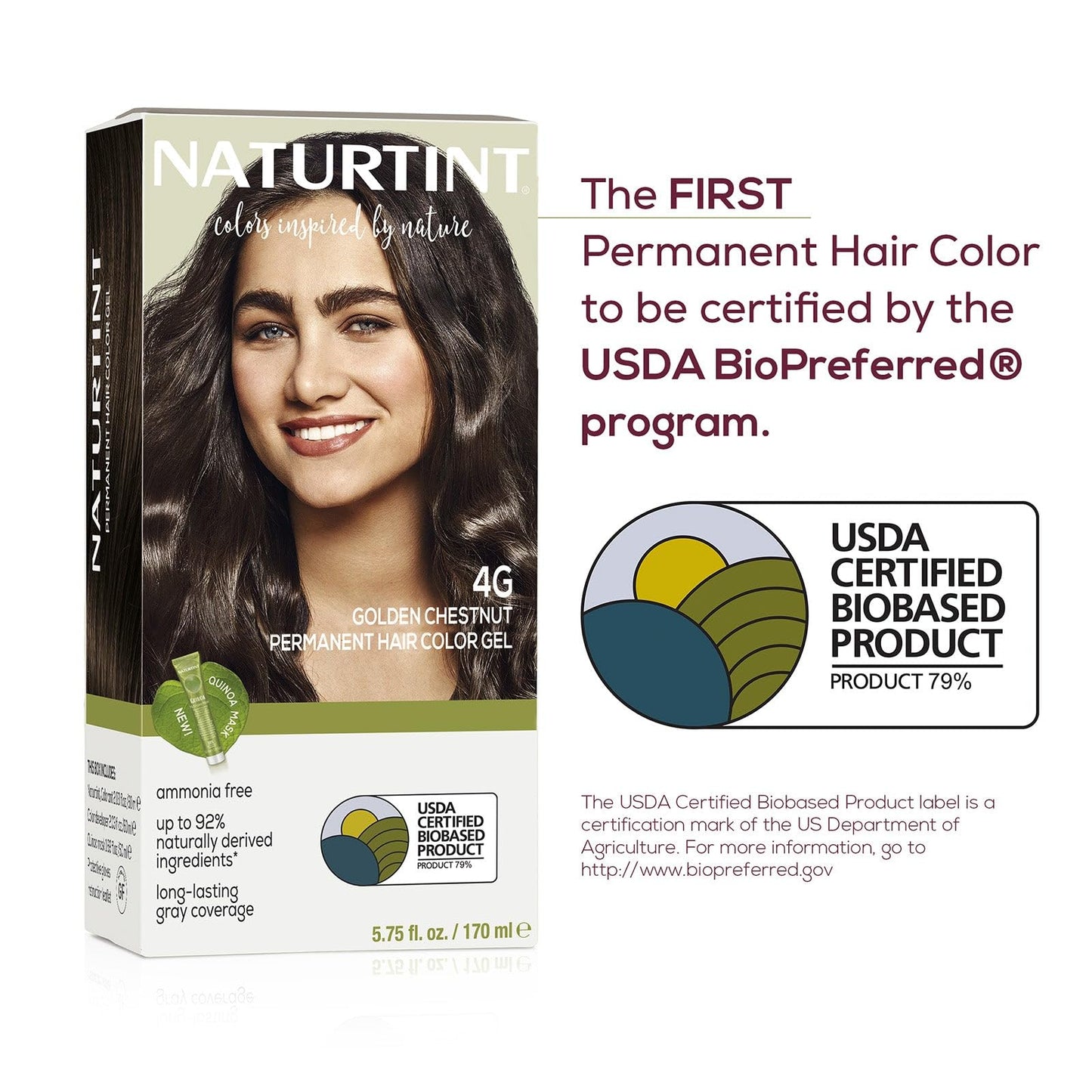 Naturtint 4G Golden Chestnut Permanent Hair Color (Pack of 1), Ammonia Free, Vegan, Cruelty Free, up to 100% Gray Coverage, Long Lasting Results (Packaging may vary)