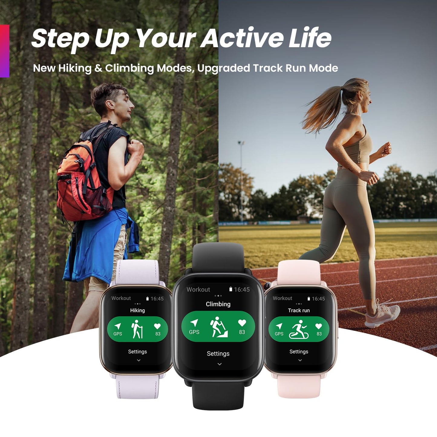 Amazfit Active Smart Watch 42mm, AI Fitness Tracker & Sleep Coach, GPS, Amazon Alexa Built-In, Bluetooth, 14-Day Battery, 120+ Sports Modes, Android & iPhone, Black
