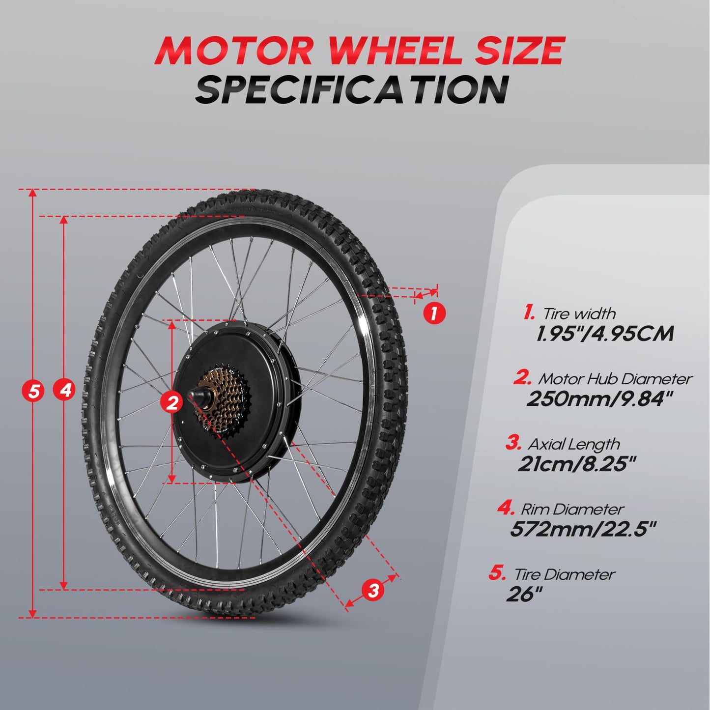 PEXMOR Electric Bike Conversion Kit, 48V 1200W 26" Front Wheel E-Bike Hub Motor Kit, Upgrade 3 Mode Controller w/PAS/Twist Throttle with Battery Indicator Ebike Bicycle Wheel Kit