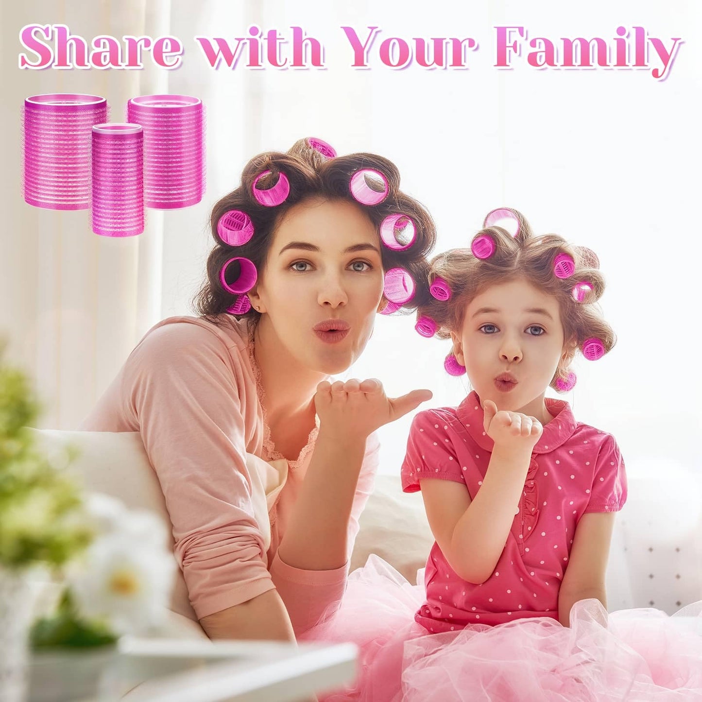 anezus Self Grip Rollers Hair Curlers 30Pcs Set with 18Pcs Hair Roller 3 Sizes (6 Large Rollers, 6 Medium Rollers and 6 Small Rollers) and 12 Clips for Long Medium Short Hair Volume