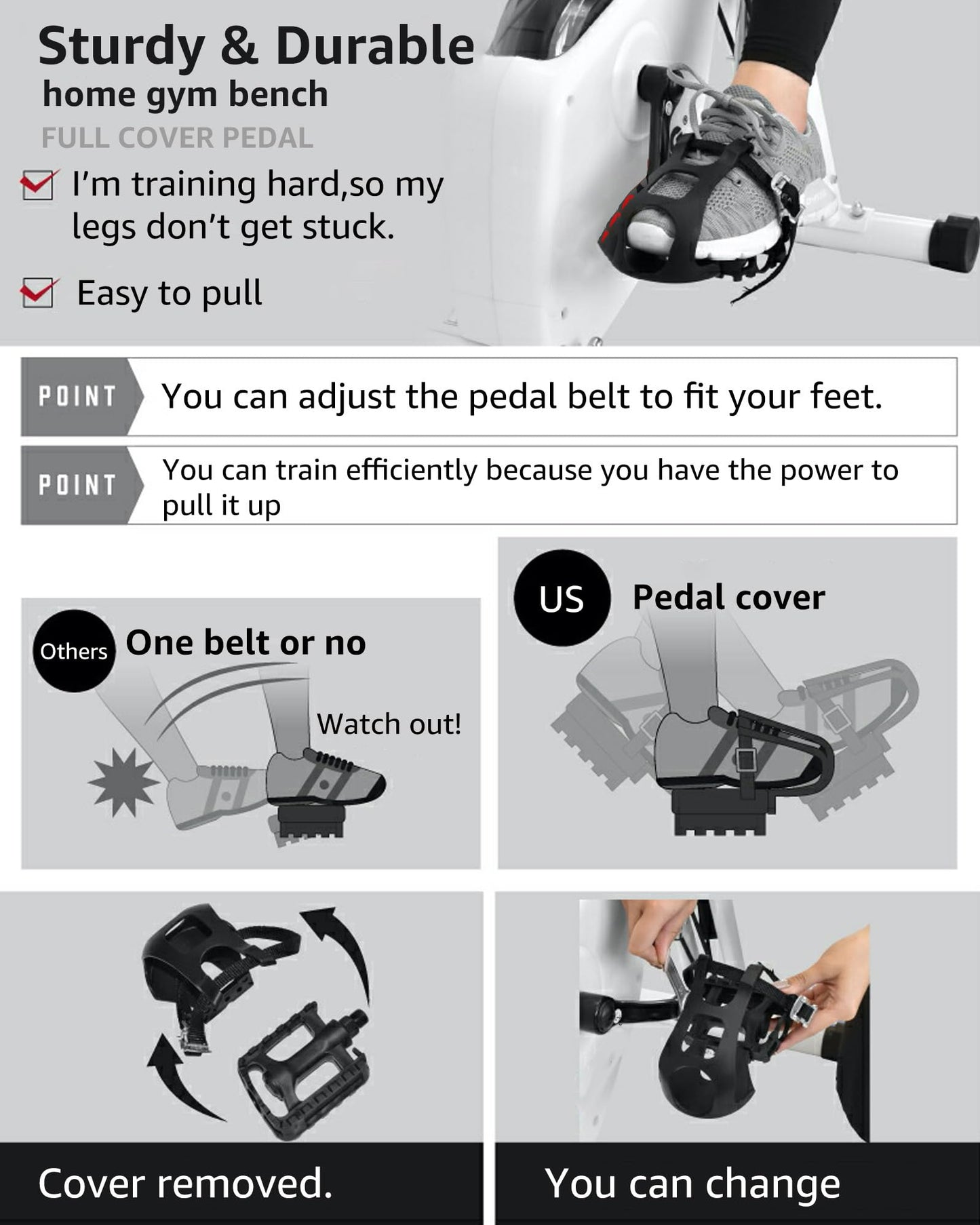 LINBOLUSA Indoor Exercise Bike for Seniors, 5 IN 1 Foldable Stationary Bike with 16-Level Magnetic Resistance and Tri-Position Ride, 330LBS Capacity, 6.6 LBS Flywheel, Designed for Home Workout 819 White