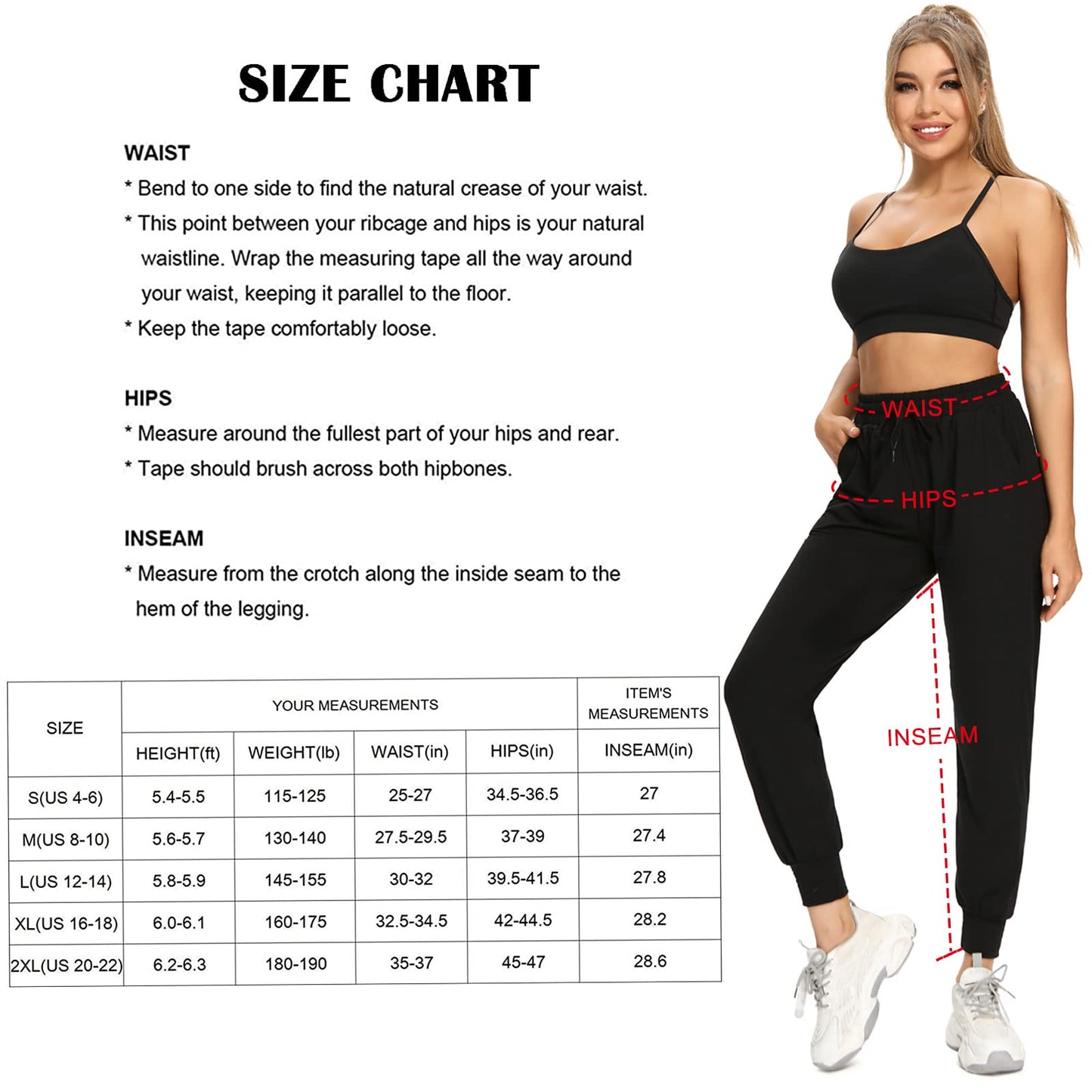 Aoliks Women's Fleece Lined Sweatpants Thermal Joggers with Pockets Winter Lounge Yoga Workout Running Pants (Black, XX-Large)