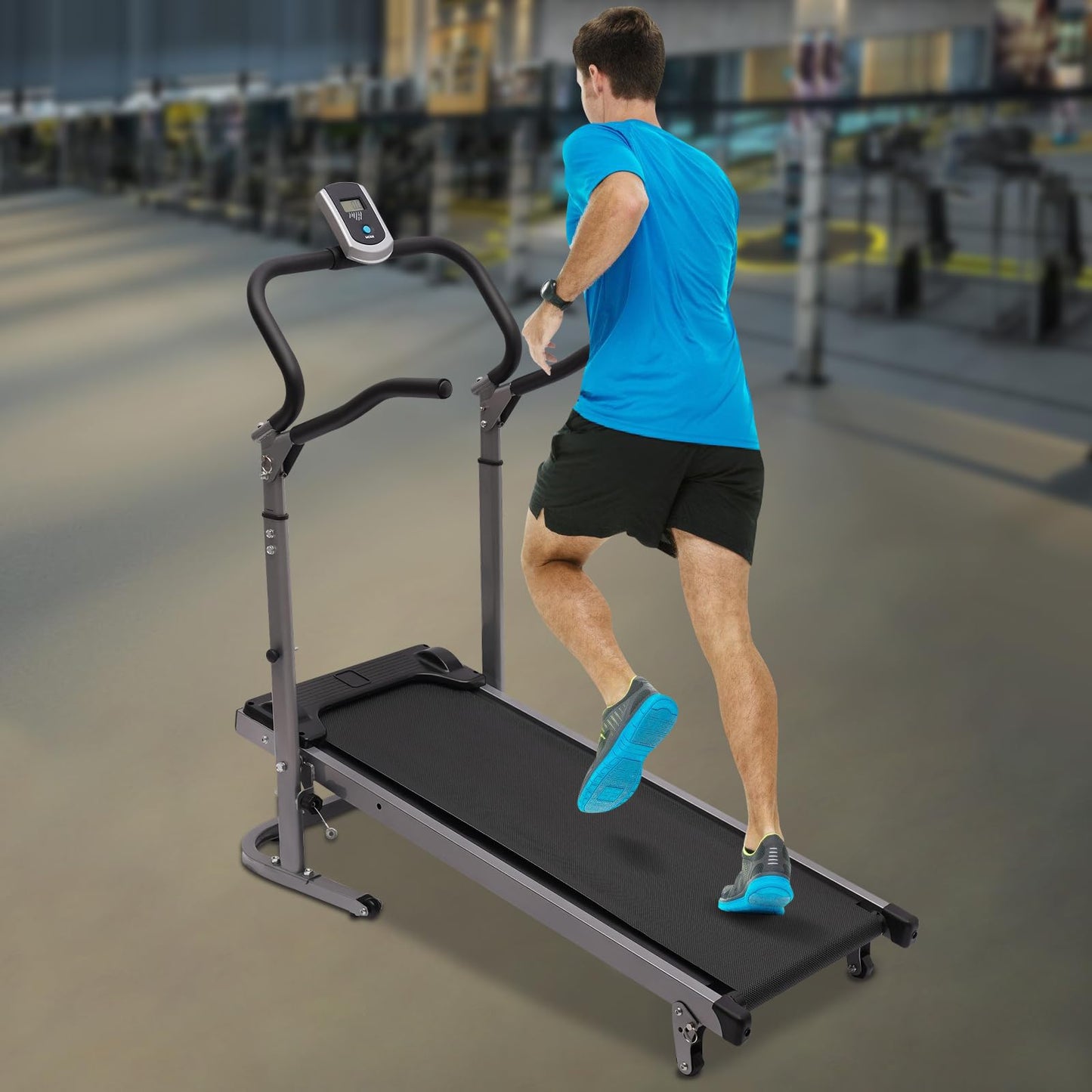 RustyVioum Folding Treadmill W/Incline, 264.55lbs Capacity Portable Treadmill with LED Display Under Desk Treadmills for Home Gym Office, 43.3 * 22.04inch Black Easy Assembly