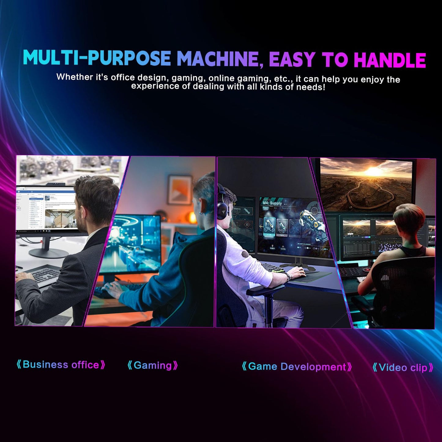 AEXPXO PC Desktop,AMD Ryzen 5 5600GT 3.6GHz,16GB DDR4 RAM 3200MHz,1TB NVME SSD,Supply WiFi/Bluetooth Support for Office, Light Entertainment, Video Editing