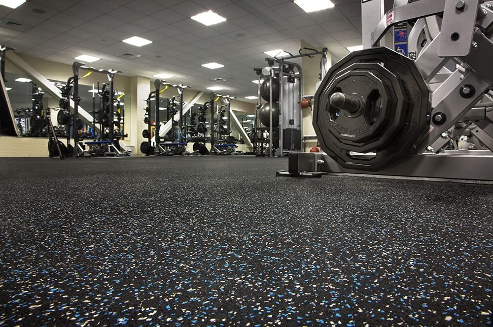 American Floor Mats 3/8in (9mm) Thick 10% Blue 4' x 3' Heavy Duty Rubber Rolls, Protective Exercise Mats, Home Gym Rubber Flooring