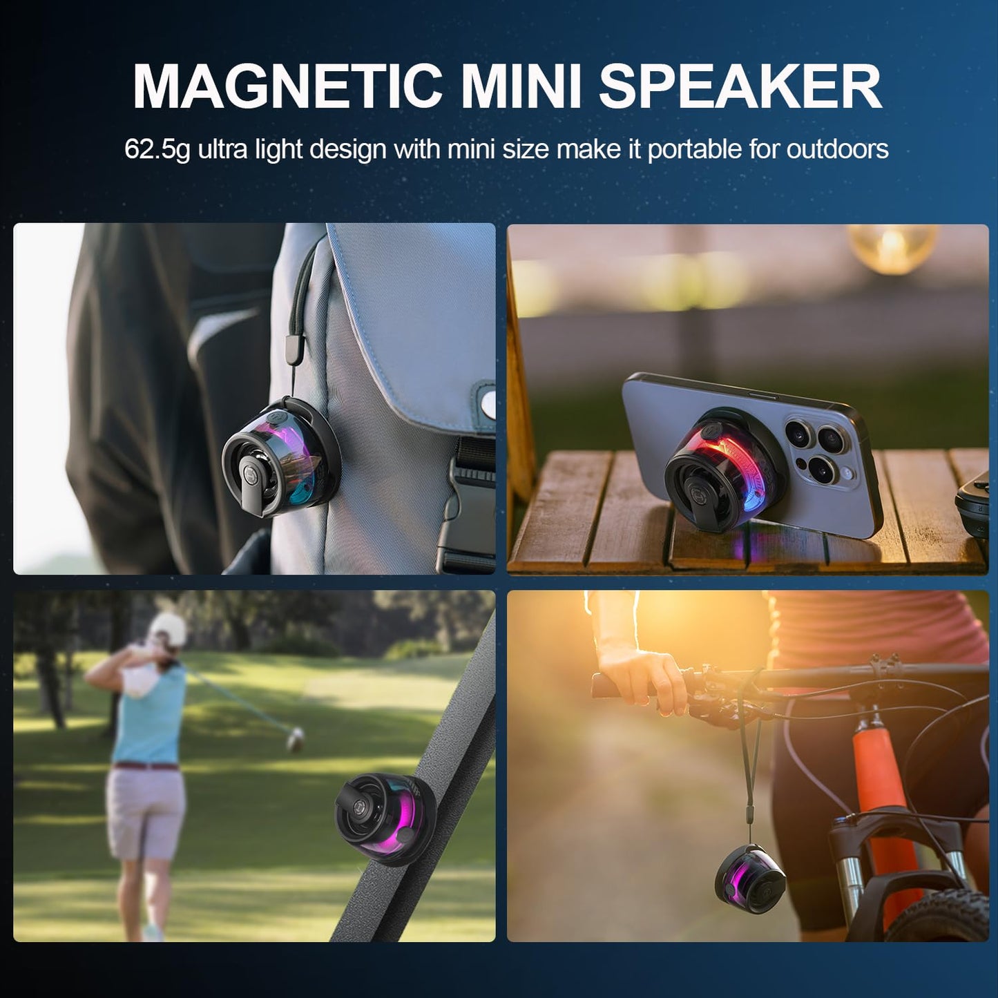 Edifier G200 Magnetic Bluetooth Speaker - Gift Ideas - Multifunctional Cell Phone Stand Wireless Speaker with Strong Magnet for iPhone/Android/Fridge/Workbench/Pole/Car/Bike/Golf Cart & Anything Metal
