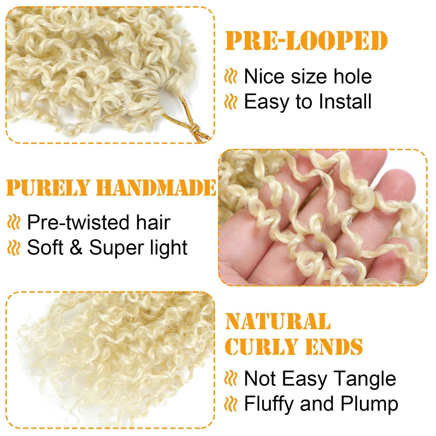 Aksice 10 Inch 8 Packs Yanky Twist Crochet Hair for Women Pre-looped Mini Twist Hair Bohemian Passion Twist Crochet Hair Boho Crochet Braids Synthetic (613#)