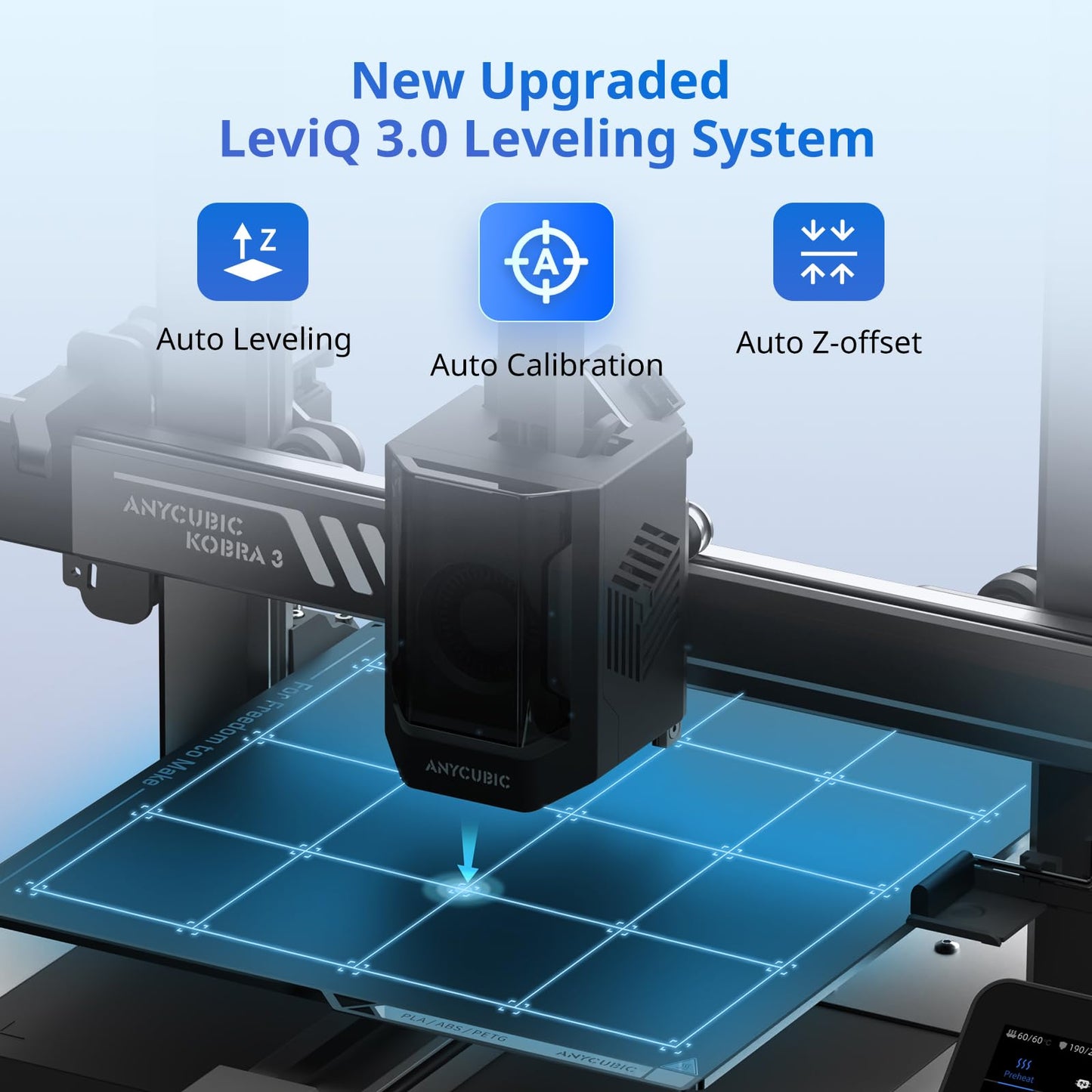 Anycubic Kobra 3 3D Printer Only, Max 600mm/s Print Speed Full-auto Calibration Details Better, Multi-Color 3D Printing Need with Additional Anycubic ACE Pro, Explore Endless Fun 9.8"x9.8"x10.2"