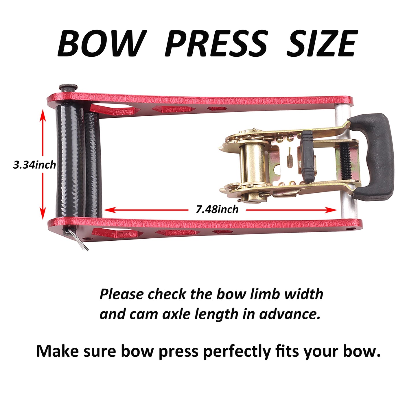 SOPOGER Archery Compound Bow Press - Portable Hand Held Bow Accessories for Compound Bow & Crossbow Aluminum Alloy Ratchet Bow Press Open Tool for Bow String Silencers Replacement (Black)