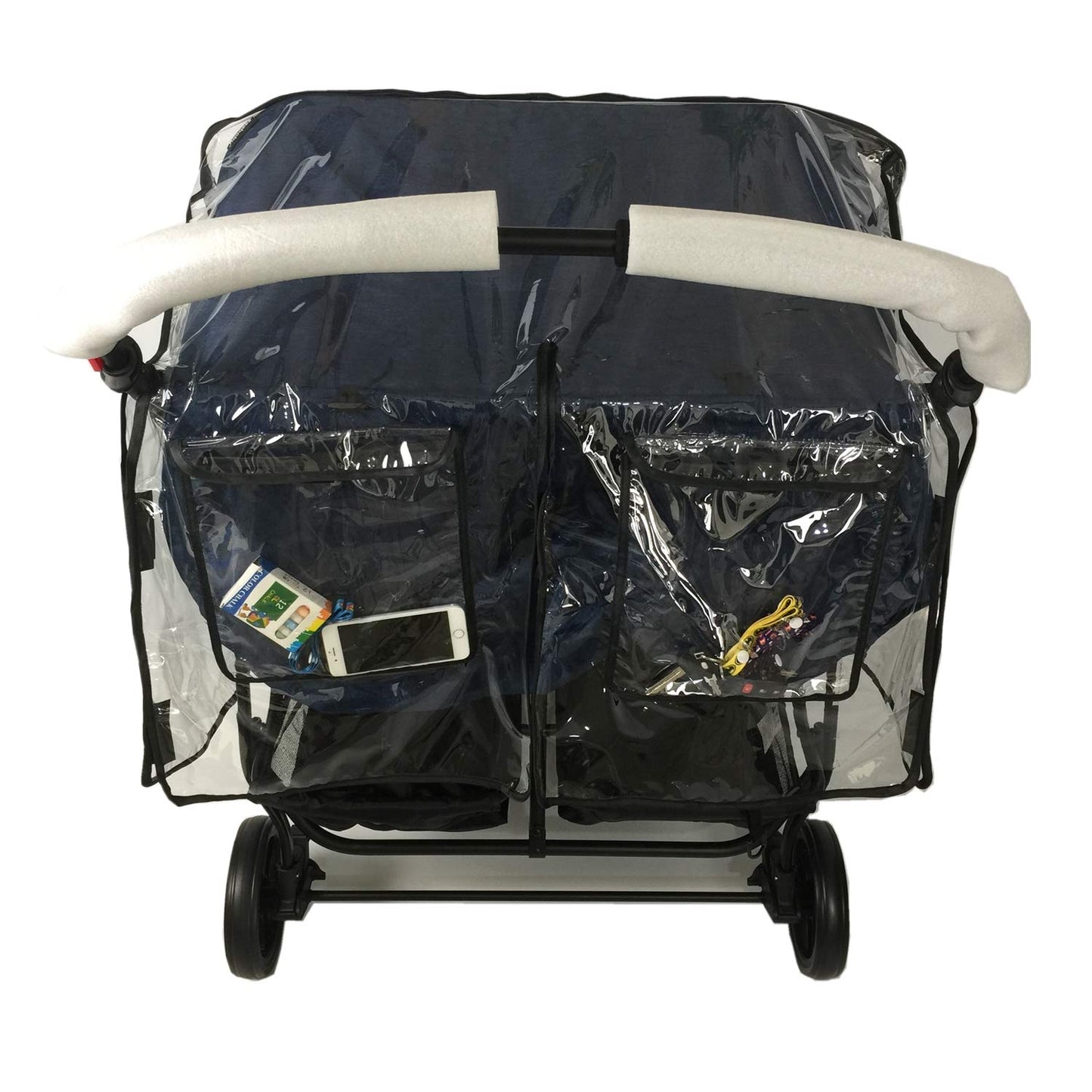 Stroller Rain Cover,Universal Rain Cover for Side by Side Baby Stroller, Double Stroller Cover for Rain and Wind,Baby Outdoor Activities Accessories.