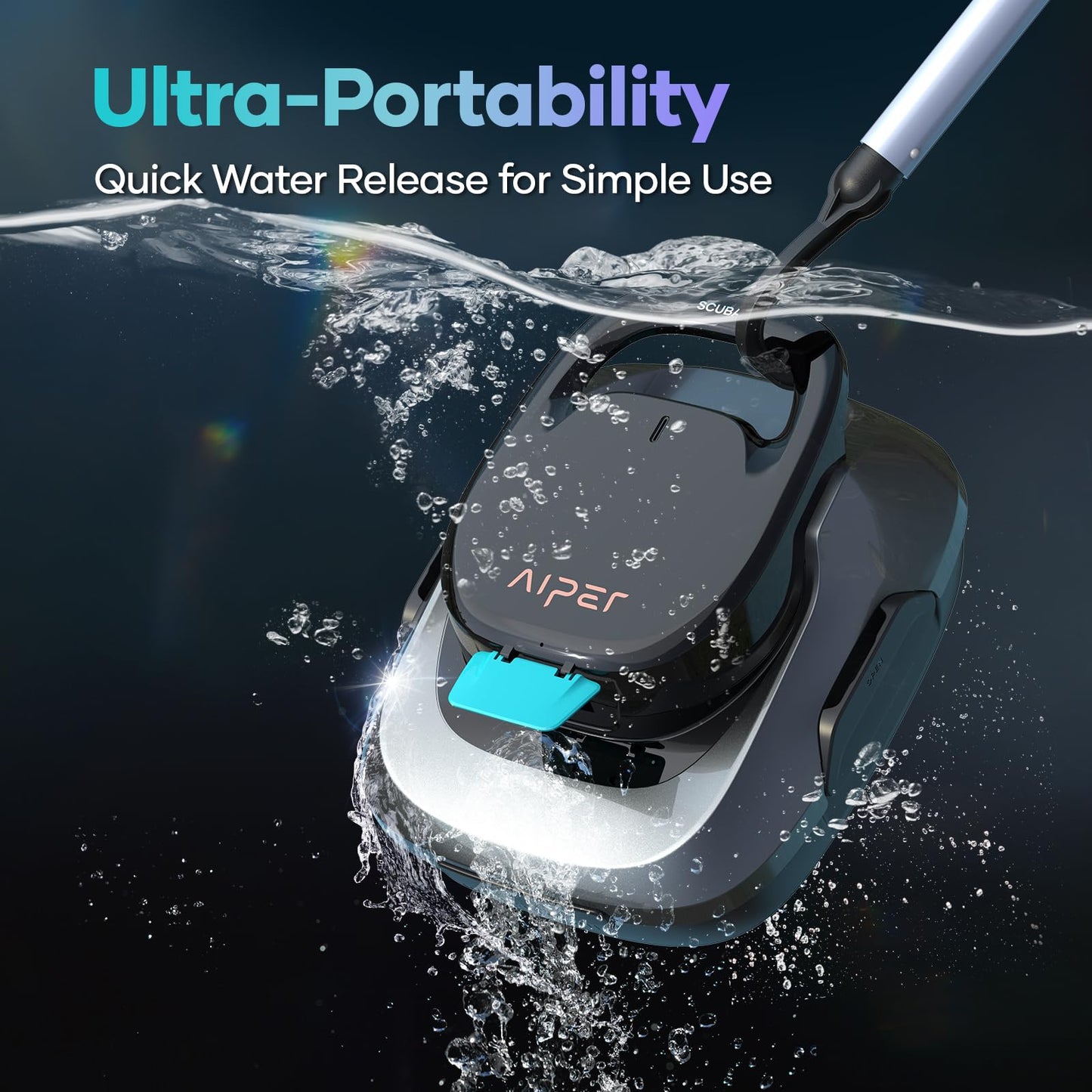 (2025 Upgrade) AIPER Scuba SE Cordless Pool Cleaner, Upgrade 95-Min Runtime, Smart Self-Parking, Pool Vacuum for Above-Ground Pools up to 860 Sq.ft