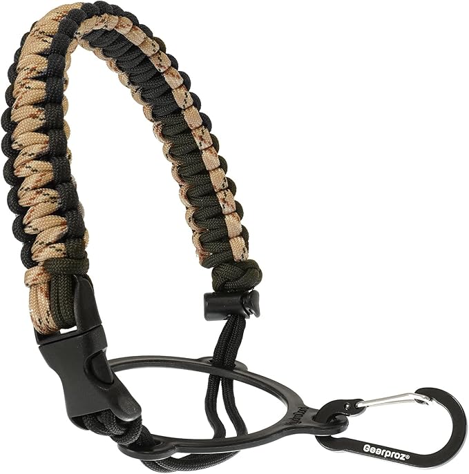 HydroCord Handle for Hydro Flask Wide Mouth Water Bottles, Hydroflask 1.0, Iron Flask, Thermoflask and Takeya Reusable Water Bottles, Paracord Survival Strap