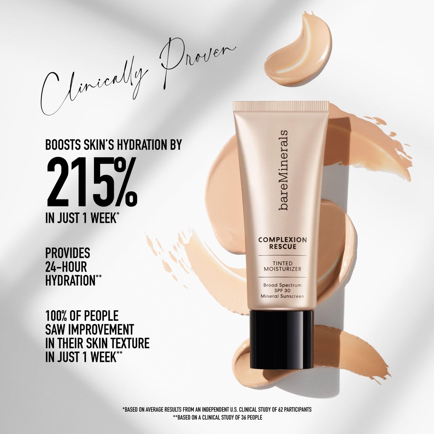 bareMinerals Complexion Rescue Tinted Moisturizer for Face with SPF 30 Travel Size, Dune 7.5