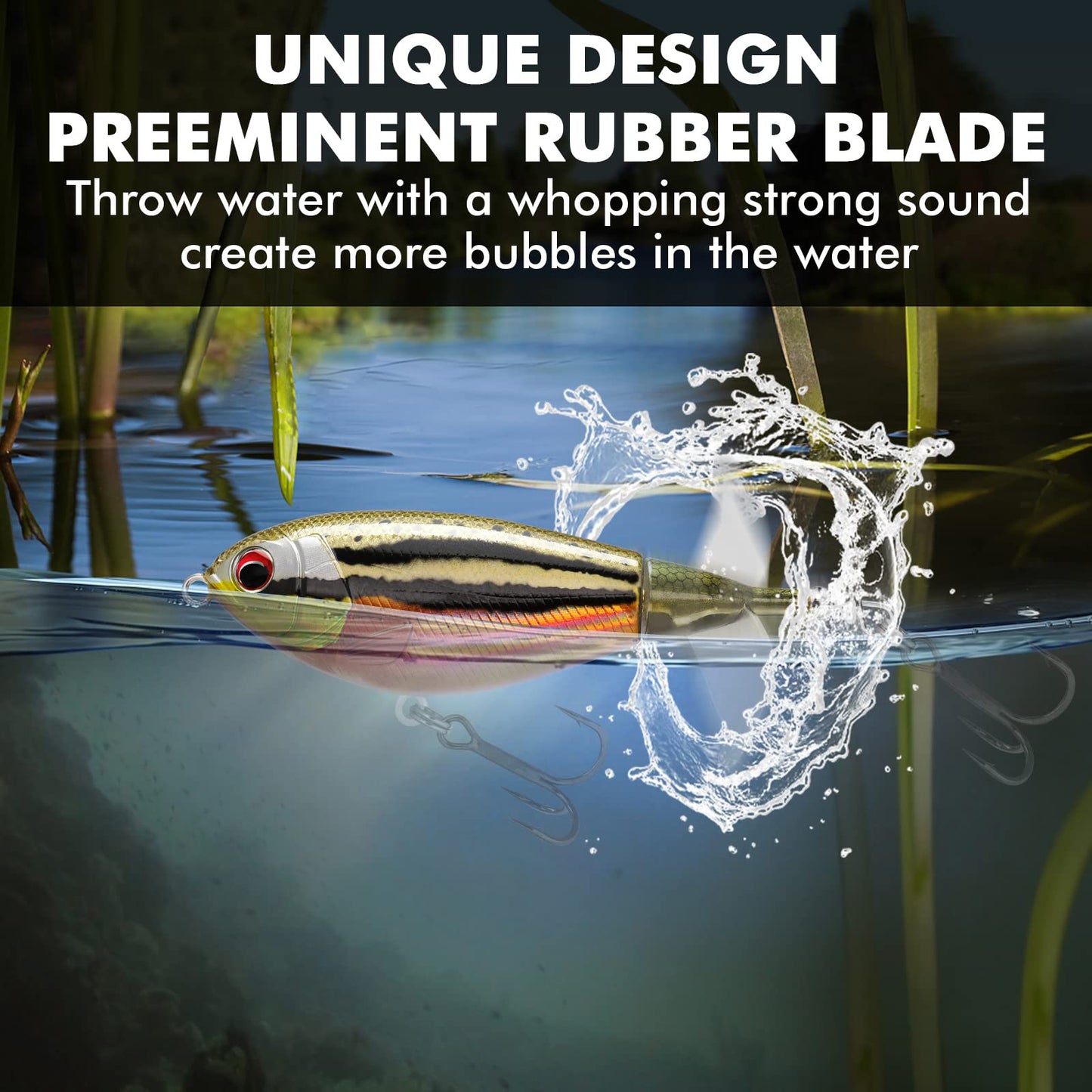 TRUSCEND Fishing Lures with BKK Hooks, Whopper Fishing Lures for Freshwater or Saltwater, Lure for Bass Catfish Pike, Fishing Wobble Bass Bait Teasers Fishing Gifts for Men