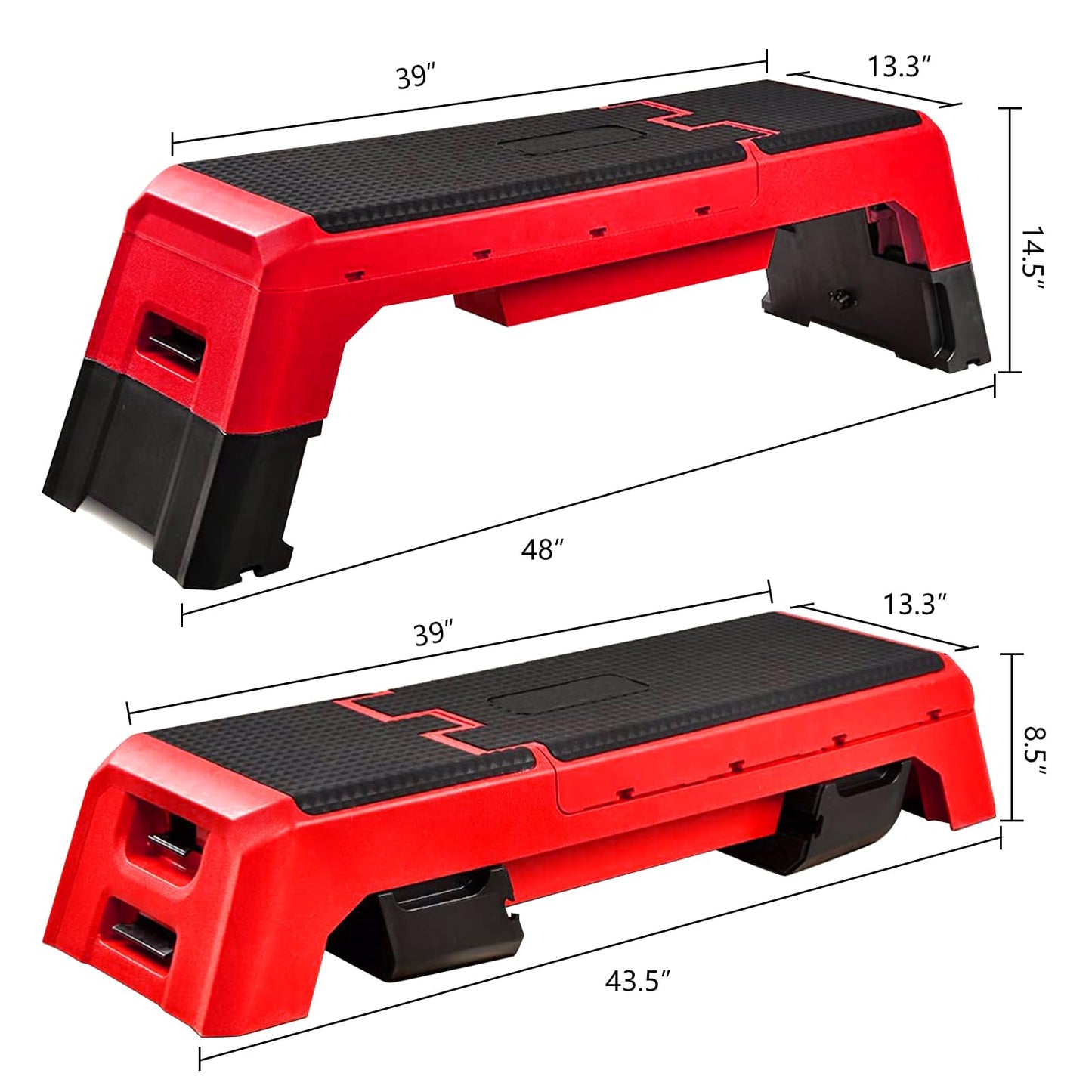 Modern-Depo Step Platform Cardio Exercise Equipment Workout Fitness Aerobic Deck Stepper with Resistance Bands Home Gym Adjustable Trainer Balance Board Dumbbell Bench