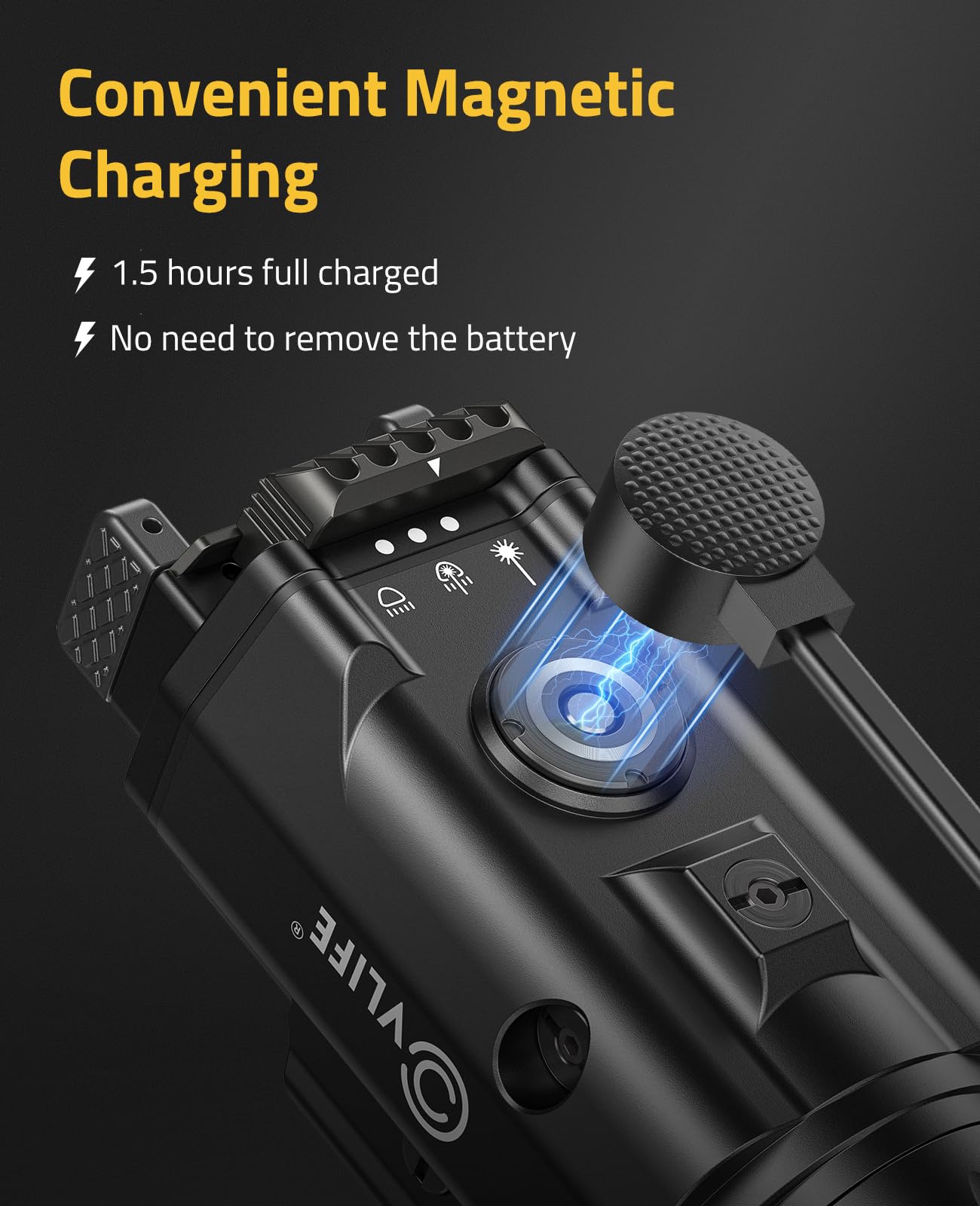 CVLIFE 1500 Lumens Pistol Light Laser Combo, Strobe & Memory Function for Green Laser Light Combo and Picatinny Flashlight with Adjustable Rail Magnetic USB Rechargeable Compact Tactical Flashlight