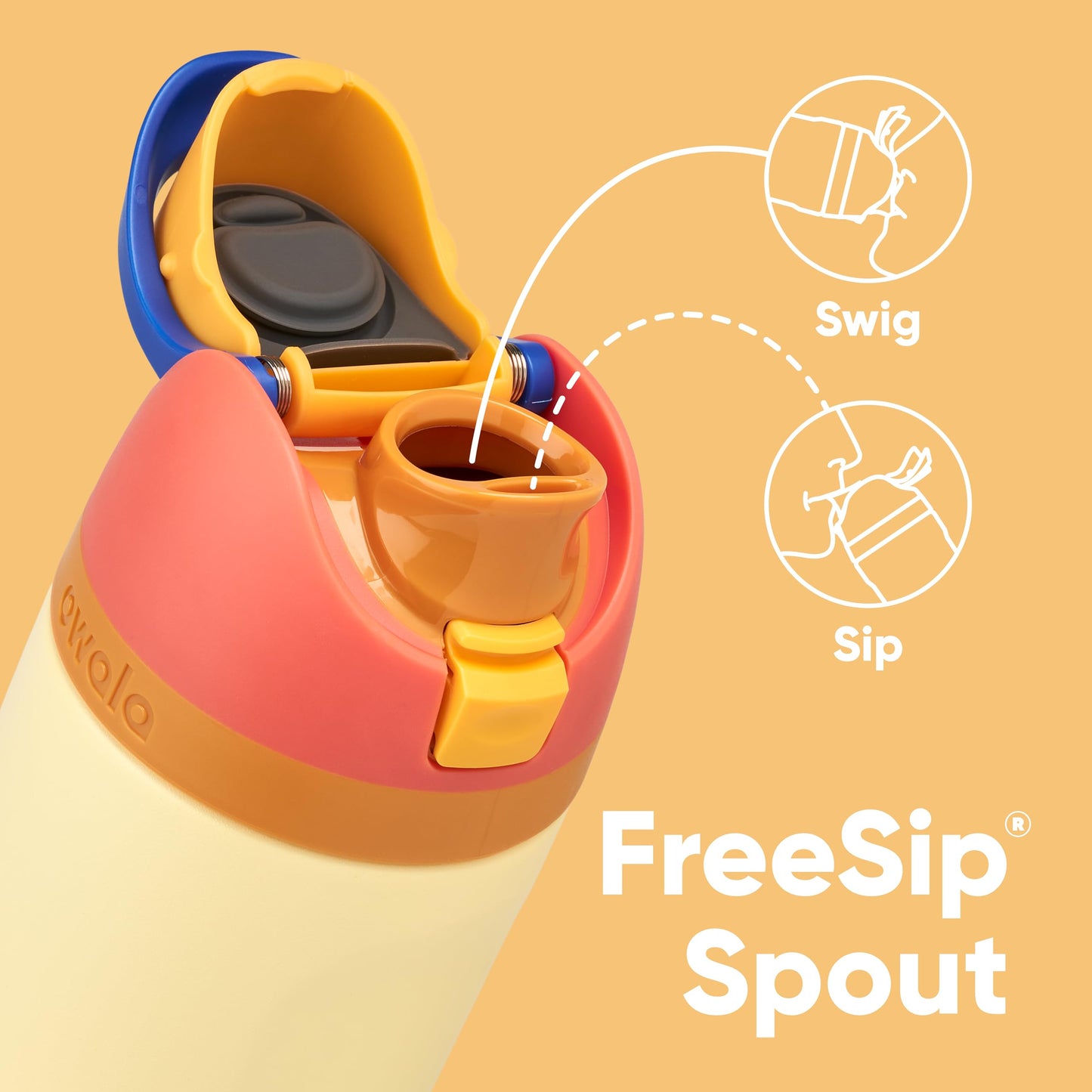 Owala Kids FreeSip Insulated Stainless Steel Water Bottle with Straw, BPA-Free Sports Water Bottle, Great for Travel, 16 oz, Misty Horizon