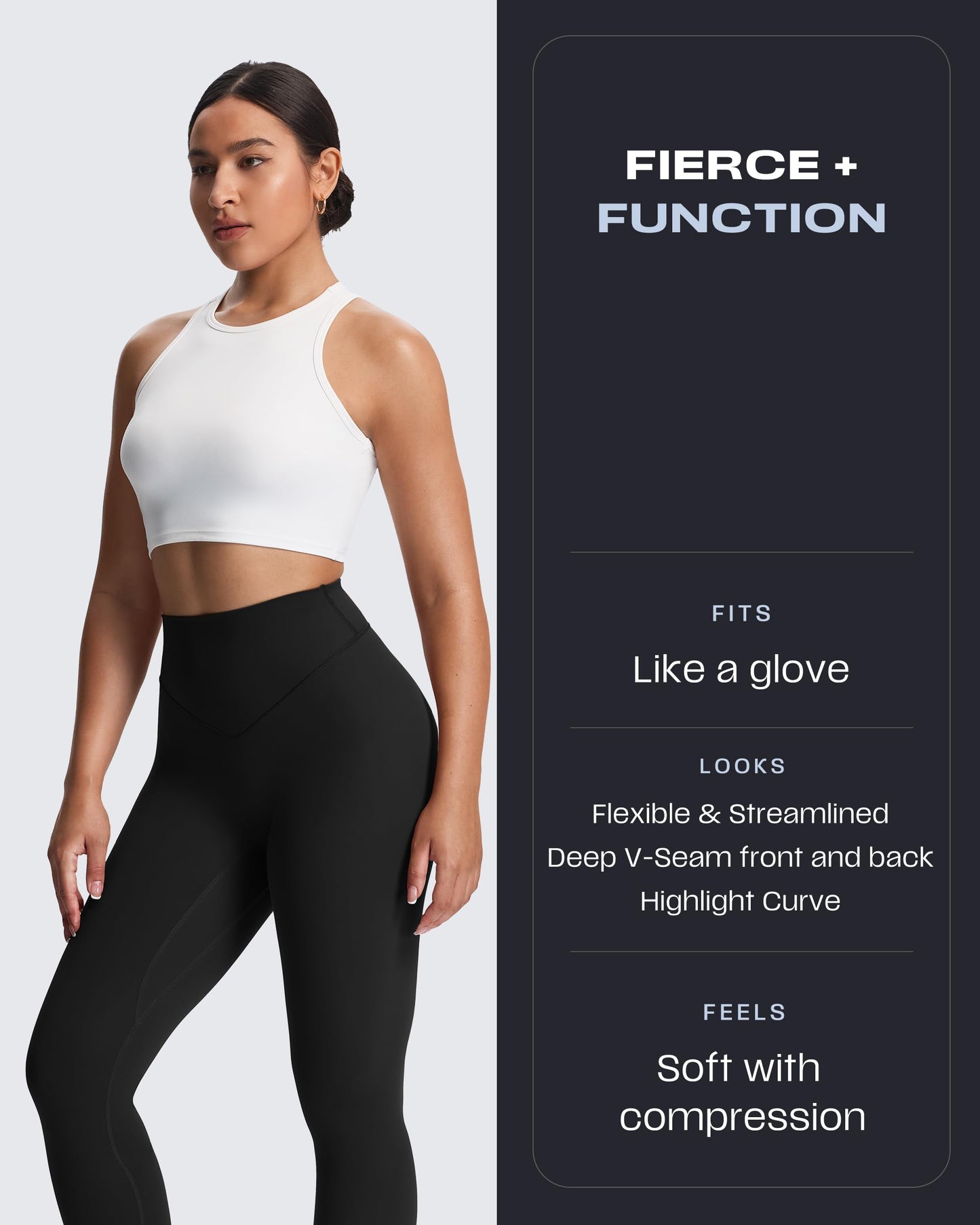 Aoxjox High Waisted Workout Breeze Leggings for Women Tummy Control Buttery Soft Yoga Pants 26" (Black, X-Small)