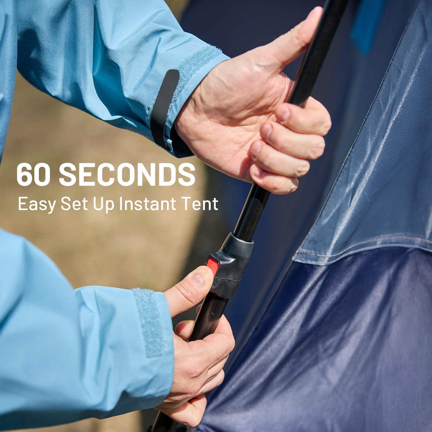 TIMBER RIDGE 5-6 Person Blackout Camping Tent, 60s Easy Setup Instant Cabin Tent for Family with Rainfly, Water-Resistant, 9' x 9' x 72" for Outdoor Adventures Gatherings
