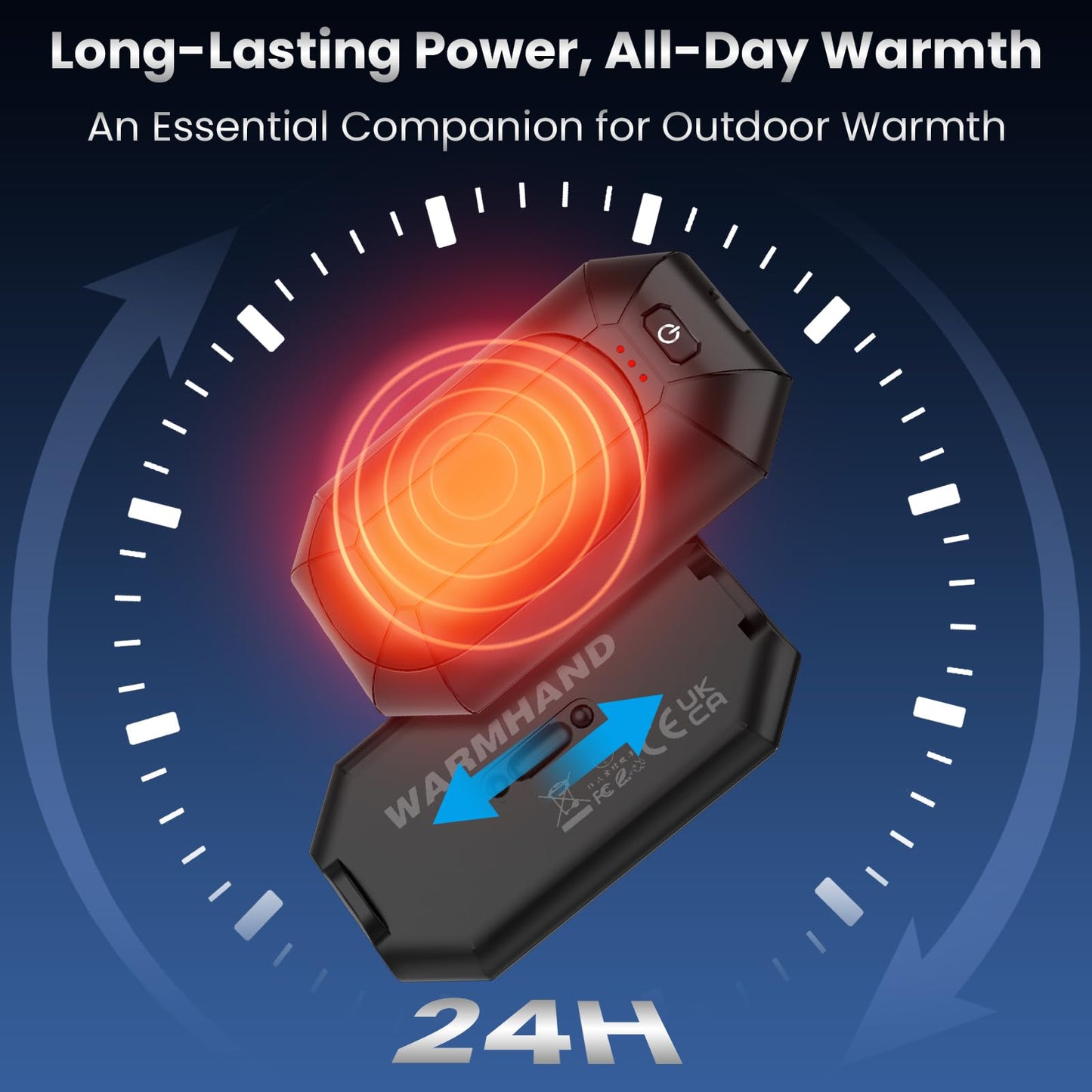 AI Hand Warmers Rechargeable 2 Pack,Portable Electric Hand Warmer Reusable,AI Smart Chip Hand Warmer for Outdoor Golf Hunting Camping Accessories,Warm Winter Gifts for Men Women Kids(Black)