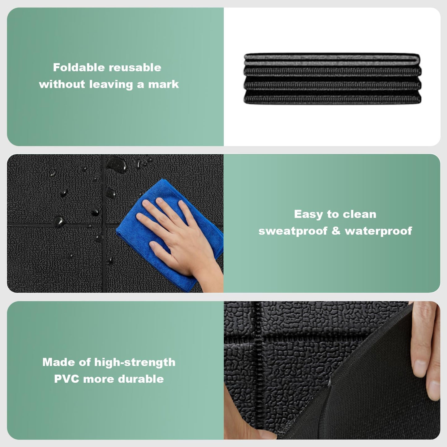 Treadmill Mat, Exercise Mats for Home Workout, 63"x29.5", 1/4", Compatible with Peloton, Foldable Walking Pad for Carpet, Hardwood Floors, Bike and Exercise Equipment, Noise Shock Absorption