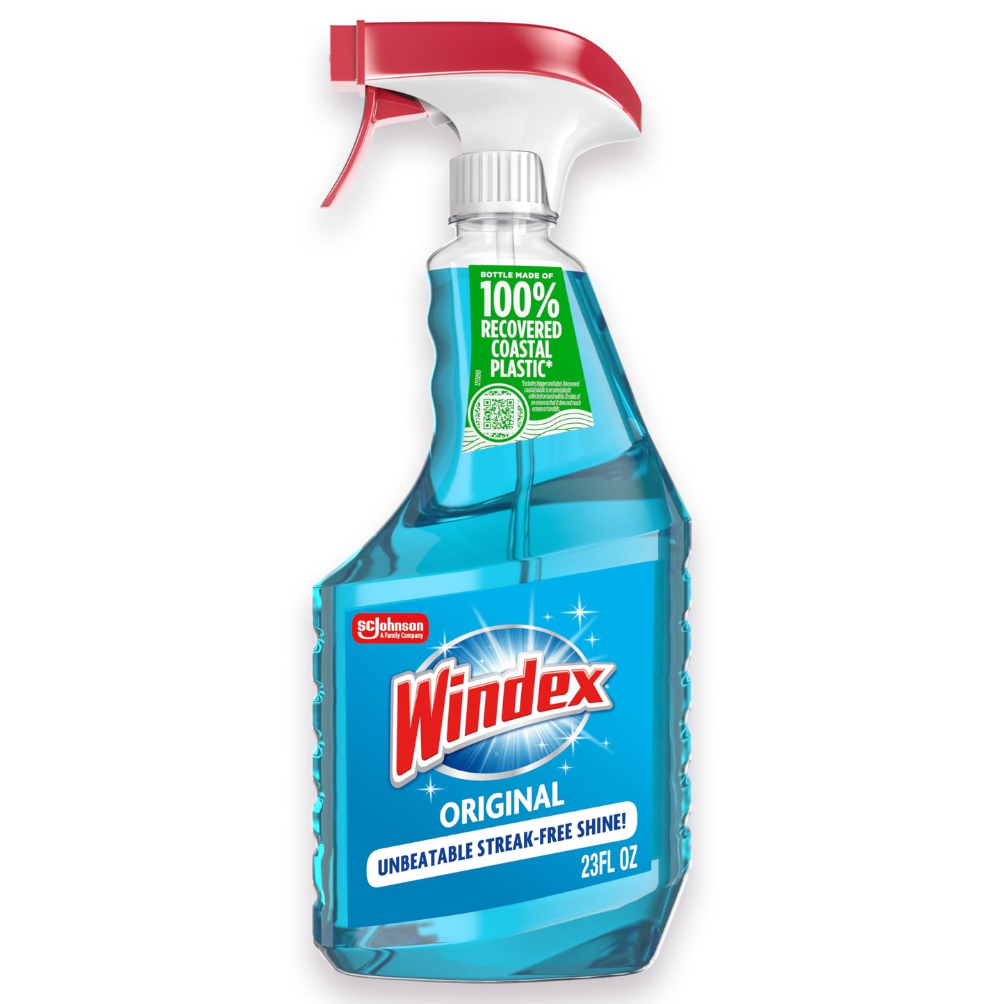 Windex Glass and Window Cleaner Spray Bottle, Packaging Designed to Prevent Leakage and Breaking, Surface Cleaning Spray, Original Blue Scent, 23 Fl Oz