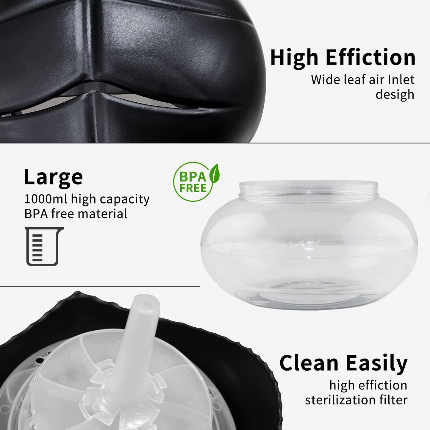 ap airpleasure Water-Based Purifier Air Washer, Air Revitalizer & Freshener, Air Fresher with 7 LED Color Changing Light for Rooms (Black)