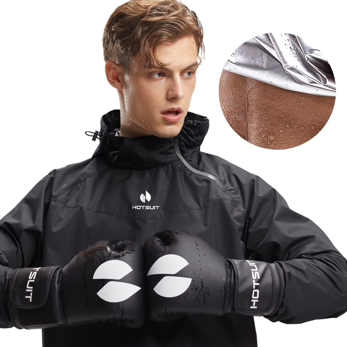 HOTSUIT Sauna Suit Men Weight Loss Gym Exercise Sweat Suits Workout Jacket, Black, S