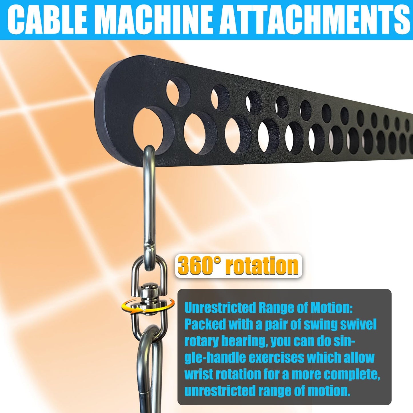 Multi-Grip Lat Pull Down Bar for Home Gym Fitness, Spreader Plate Lat Pulldown Attachments for Pulley System Cable Machine, Fit for Double or Single Exercise Handle (Multi Hole Bar 3)