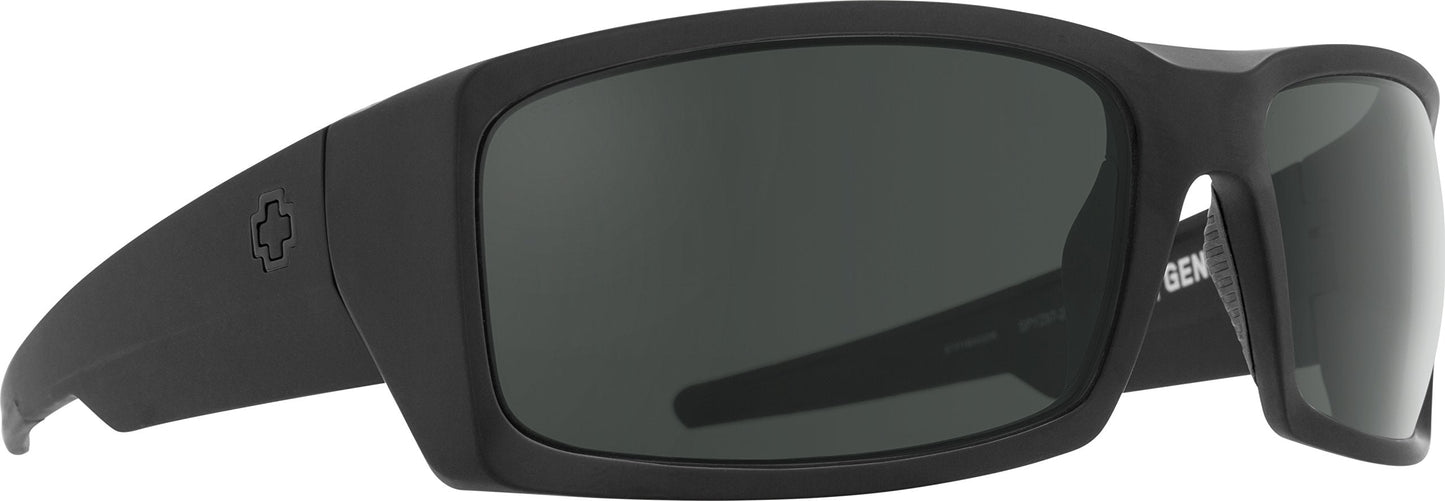 Spy Optic Men's General Rectangular Sunglasses, Ansi Matte Black/Gray, 60 mm