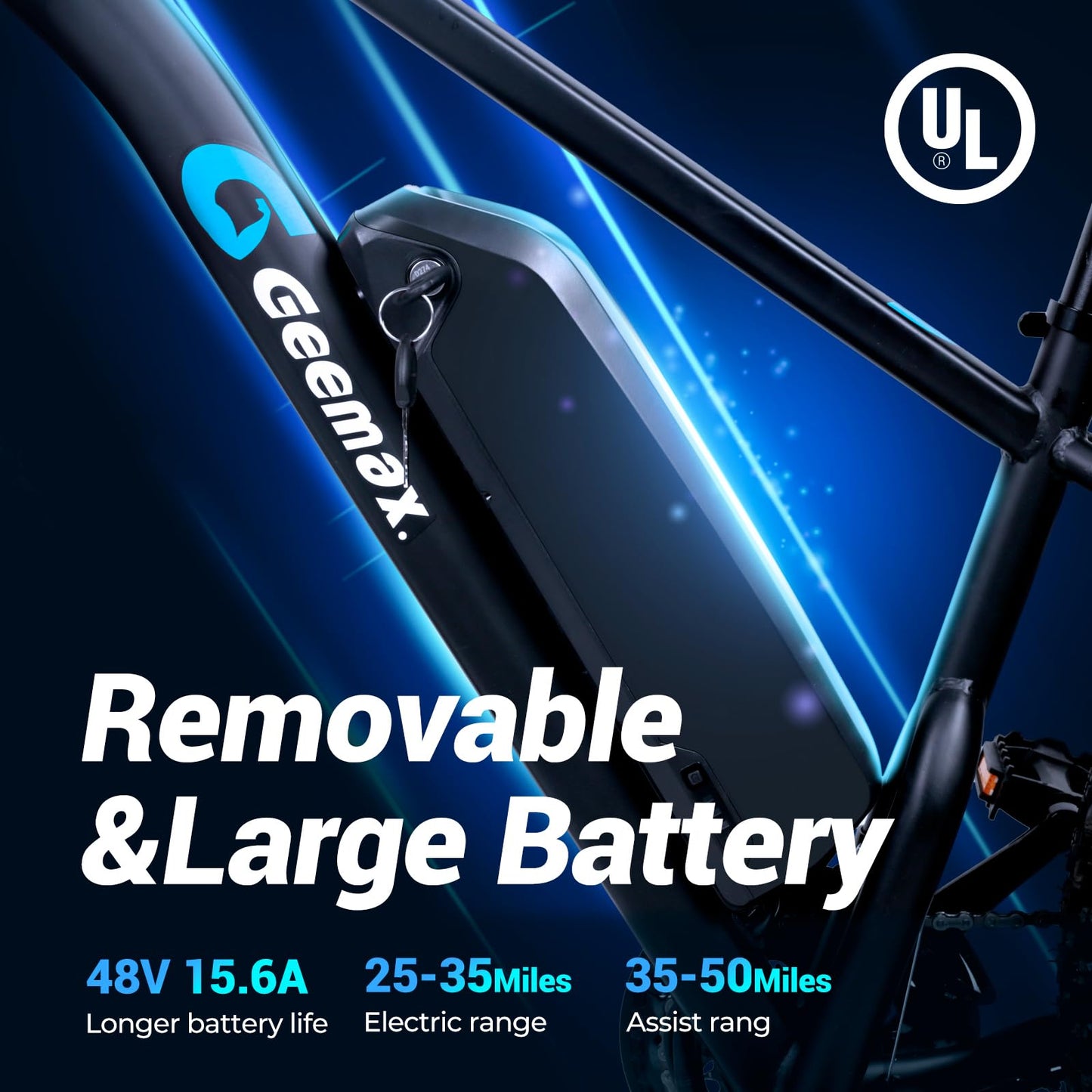 Geemax Electric Bike for Adults, 26" x 4.0 Fat Tire Ebike, 1000W Peak 1500W 48V 15.6Ah Lithium Battery Electric Bicycle, 35MPH, 21-Speed, Up to 50 Miles for Commuting, Beach, Snow