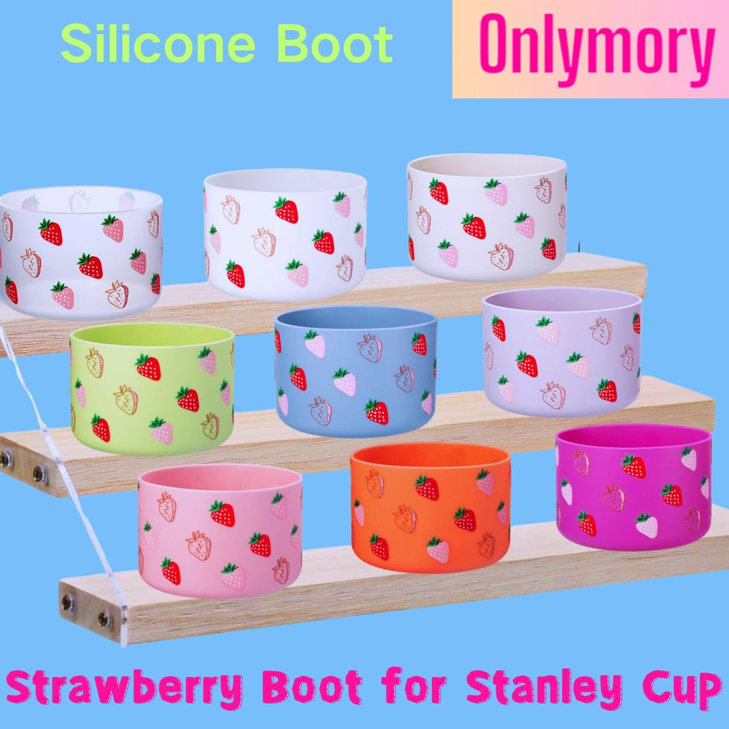 Onlymory Silicone Boots for Stanley Cup 40 30 20 OZ, Bottom Boot for Stanley IceFlow 20OZ 30OZ, Sleeve Cover Protector for Hydroflask 12-24 oz Water Bottle Stanley Cup Accessories
