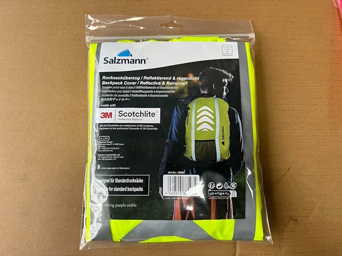 Salzmann Reflective Backpack Cover | High Visibility, Waterproof & Weatherproof | Ideal for Cycling, Running & Hiking