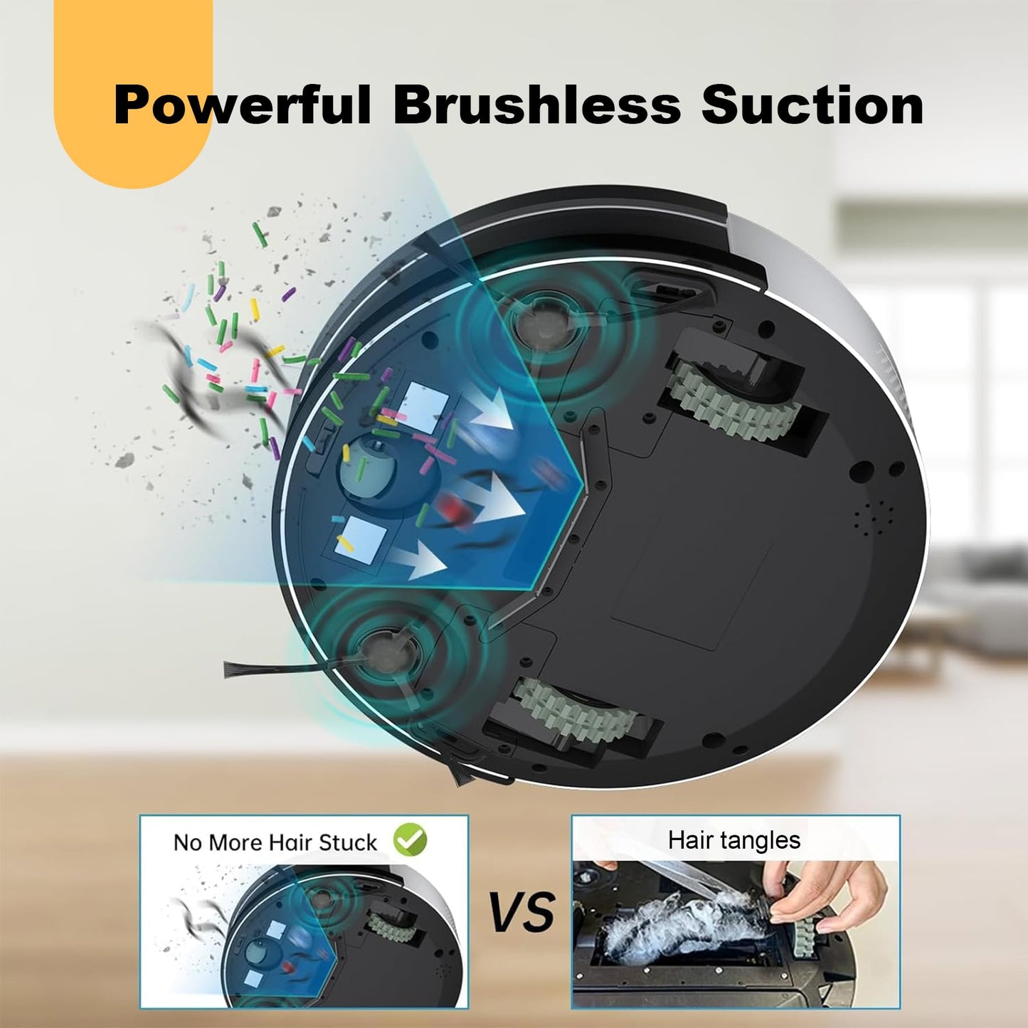 OKP Life Robot Vacuum K5 with 120 Min Runtime, Vacuum Robot Cleaner Compatible with Alexa/APP/Wi-Fi, Self-Charging Super Mini Quiet Robotic Vacuum for Carpets and Hard Floors for Pet Owners and Woman