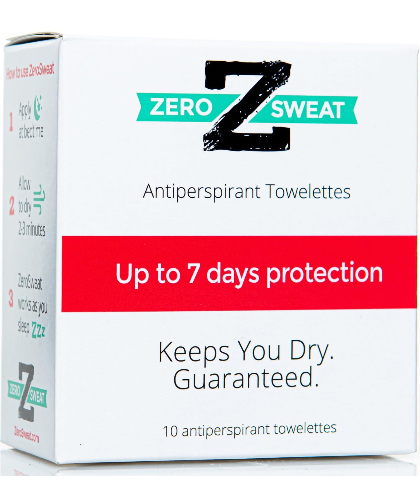 ZeroSweat Antiperspirant Wipes Deodorant | Clinical Strength Hyperhidrosis Treatment - Reduces Armpit Sweat - 10 Wipes New & Improved