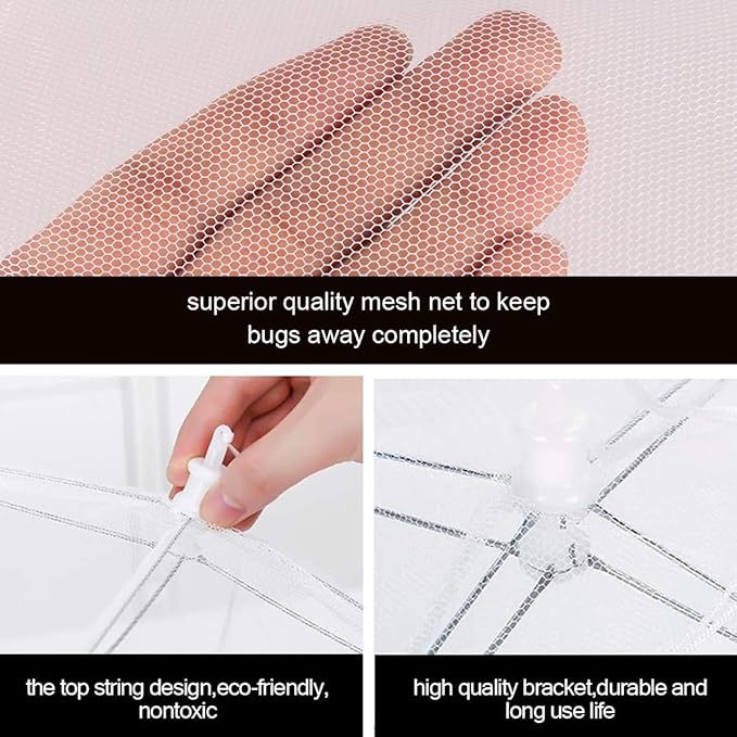 (8Pack) Pop-up Picnic Food Tent Covers, 17x17Inch Foldable Mesh Screen Food Covers for Outdoors, Reusable Food Cover Net Keep Out Flies, Mosquitoes…