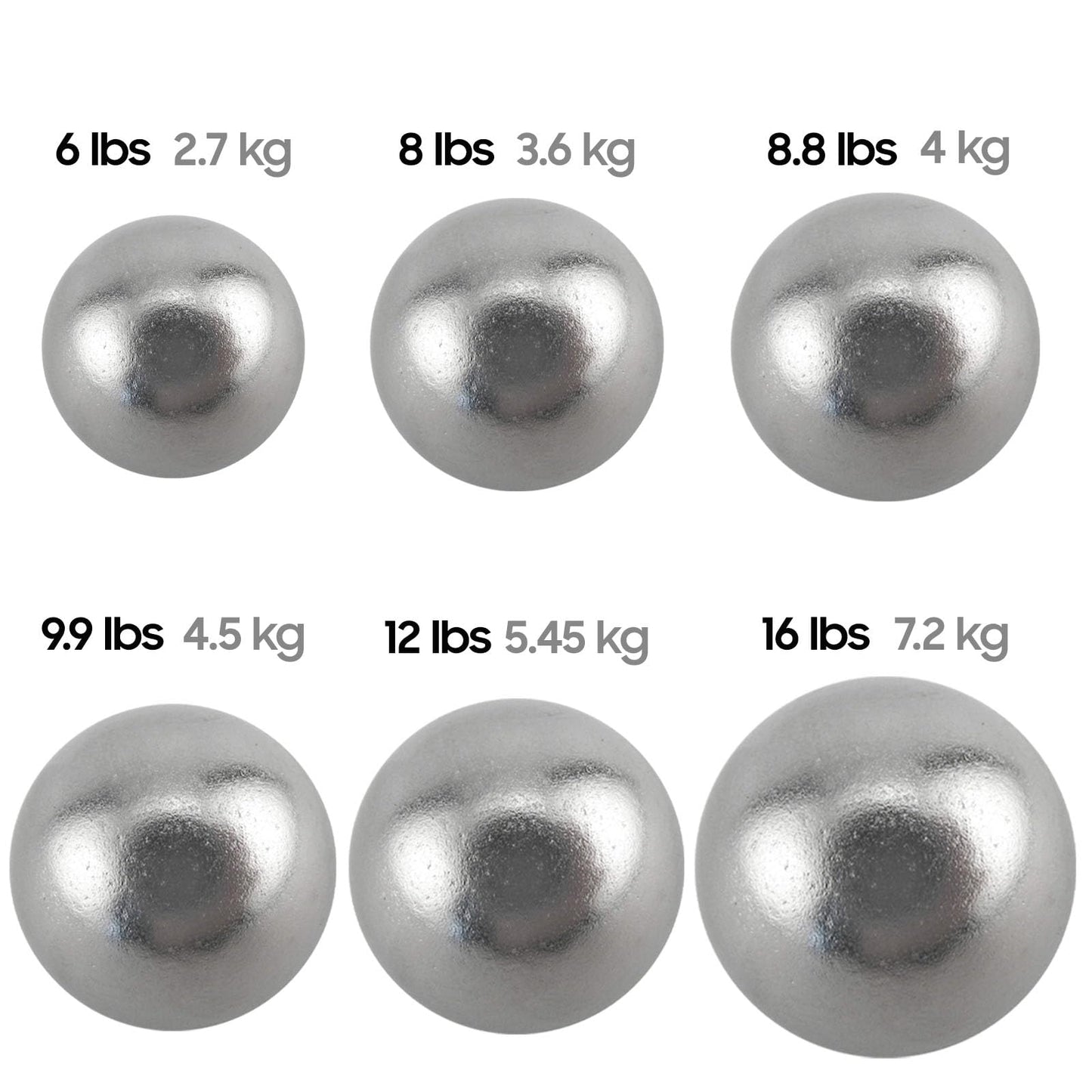AKABIKE 10Cent Sports Iron Shot Put (2.7kg to 7.2kg) (6lb to 16lb)