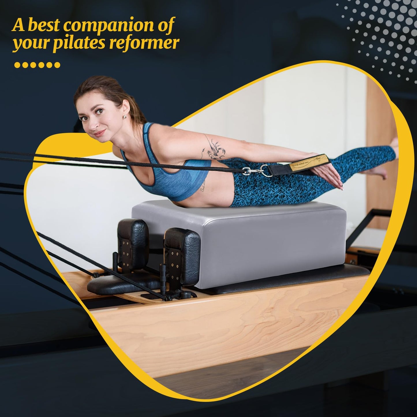 Beeveer Pilates Sitting Box 26 x 15 x 9.5 Inch Pilates Equipment Pilates Accessories Pilates Box for Reformer Body Stamina Stretching Balance Exercise Workout (Gray)