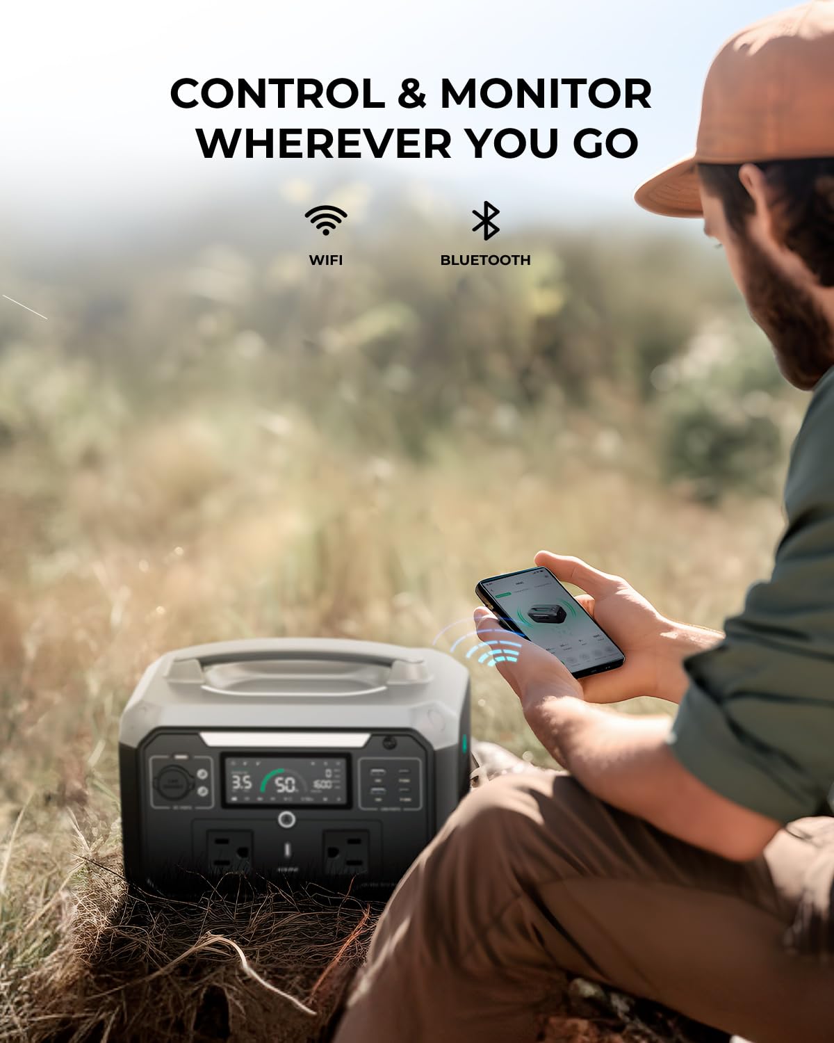 AMPACE Portable Power Station Andes 600 Pro, 600W (Peak 1800W) Solar Generator, 0-80% in 1 Hr, 584Wh Hybrid LiFePO4 Battery for Outdoor Camping, RVs, Home Use (Solar Panel Optional)