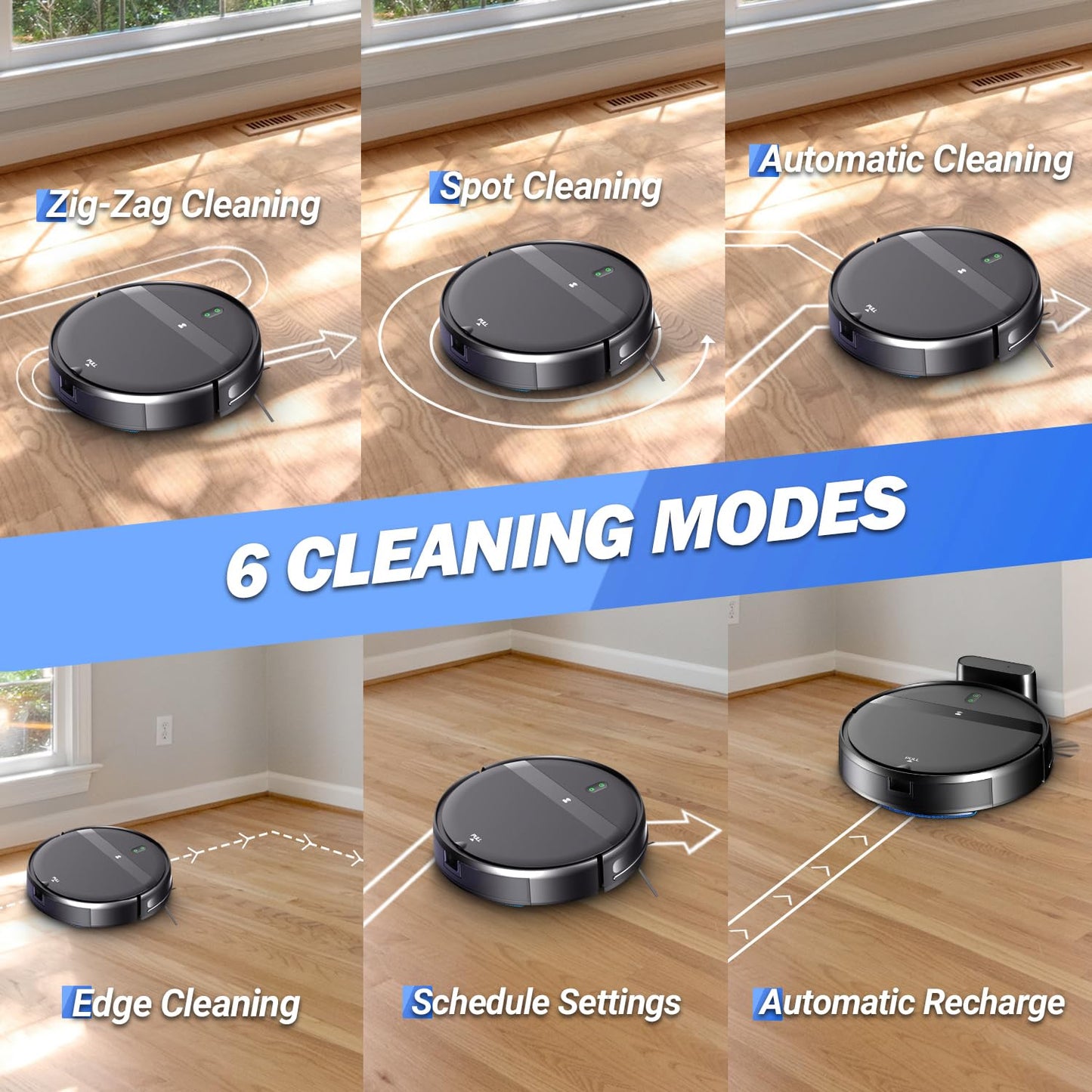 Kilgone Robot Vacuum and Mop Combo, Tangle-Free Powerful Suction, Robotic Vacuum Cleaner - Alexa & App Scheduling, Long Runtime, Automatic Robot Vacuum Cleaners for Home