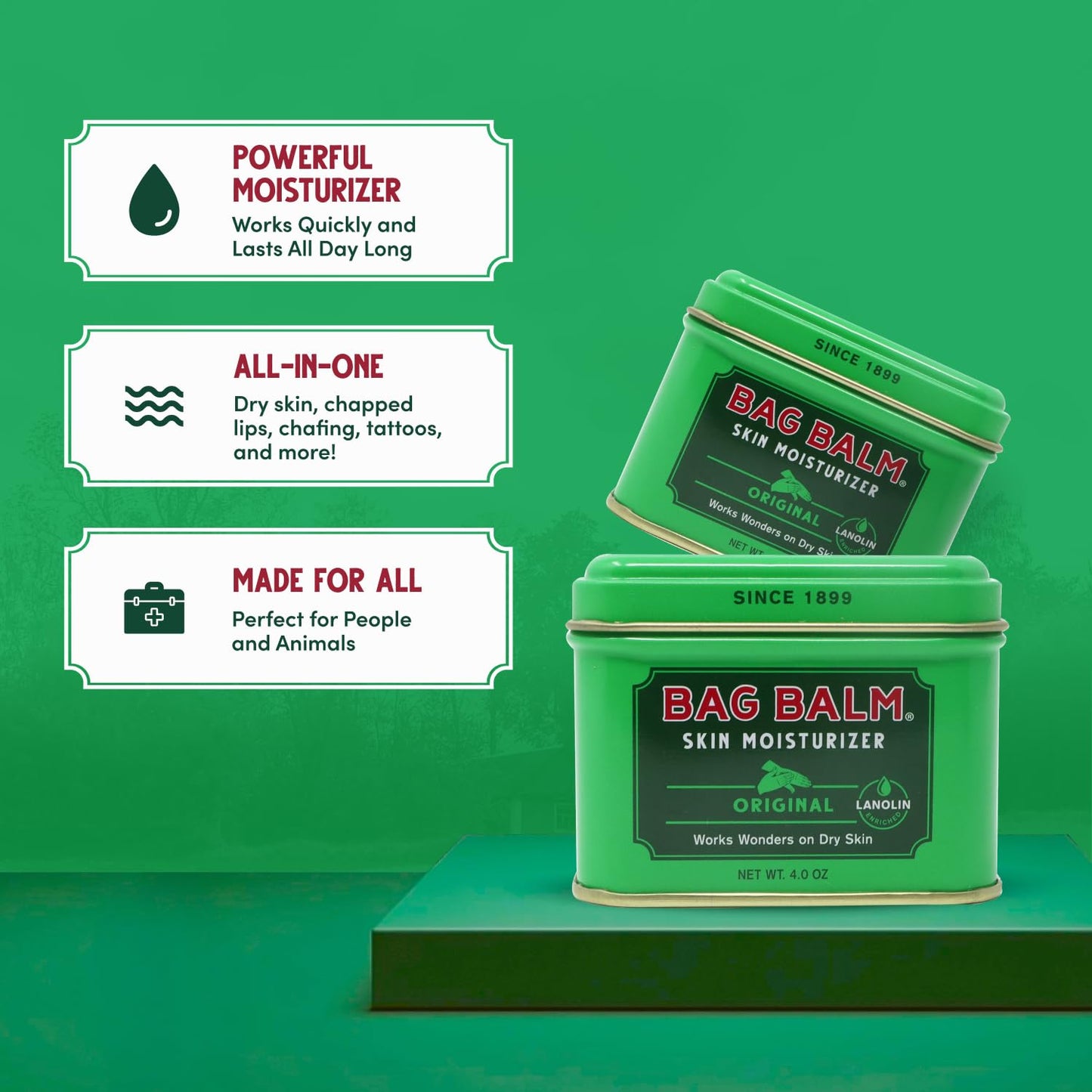 Bag Balm Vermont's Original for Dry Chapped Skin Conditions - Hand & Body (4 Ounce (Pack of 3))