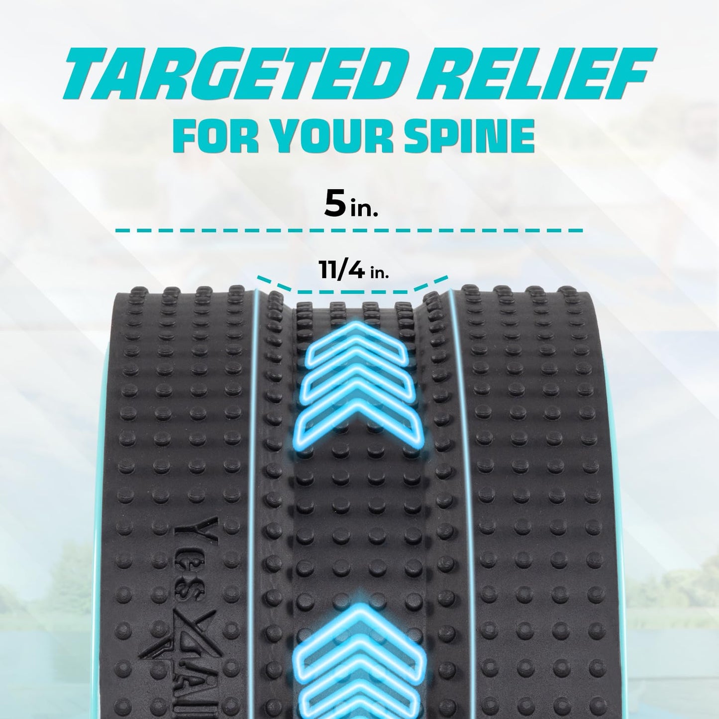 YES4ALL 500 Lbs Spinal Wheel Foam Roller, Yoga Wheel for Back Pain & Stretching, Massage Trigger Points for Back, Hip, Neck