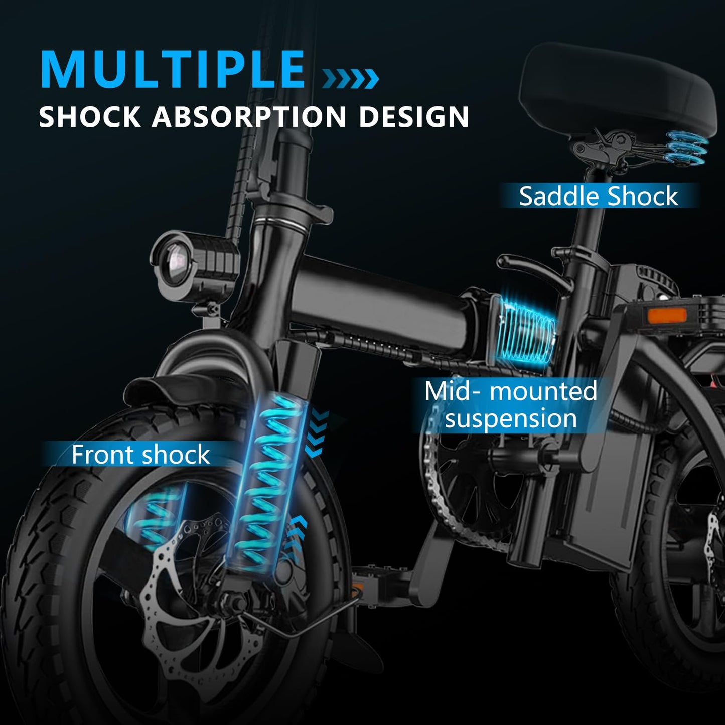 APYEAR Electric Bike for Adults, Ebike, Electric Bicycle with 576WH Removable Battery,14"/20" Folding Ebike, 20MPH,20+ Miles(MAX),500W High Motor,Multi-Shock Absorption,UL 2849,Commuting Mini E Bikes