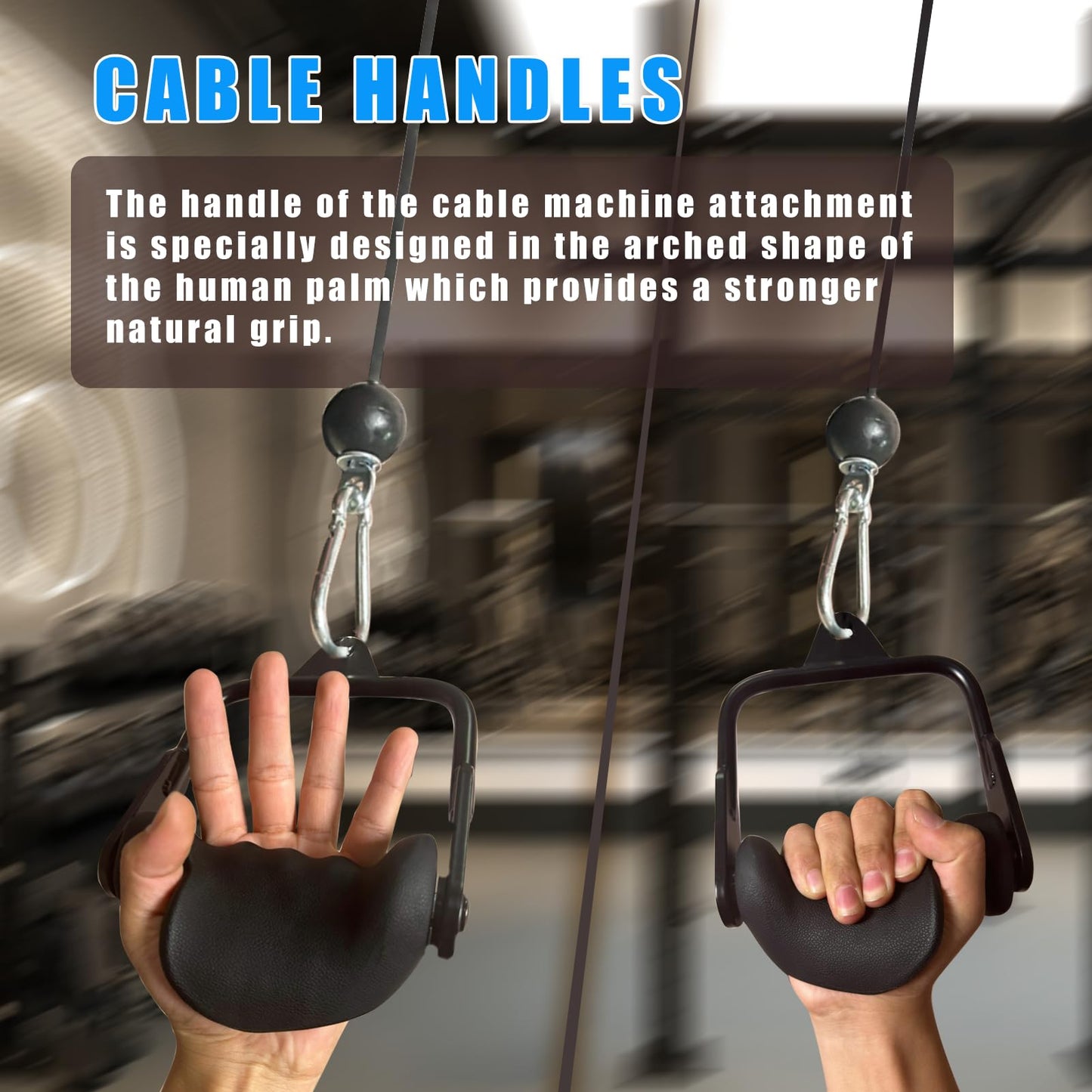 Ergonomic Tricep Rope Pull Down Attachment, Upgraded Long Triceps Rope Cable Attachments for Gym, LAT Pull Down Bar for Cable Machine, Tricep LAT Pulldown Workout Cable Attachments (D Handle)