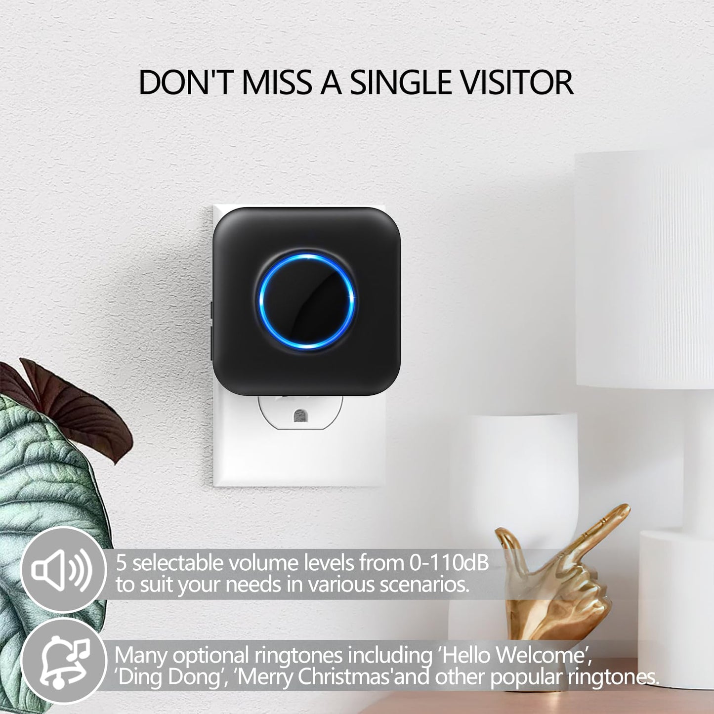 Satisure Wireless Doorbell Chime Video Doorbell Extender - Compatible with Blink Video Doorbell and Blink Video Doorbell (2nd Gen) (1 Video Doorbell Extender 1 Receiver)