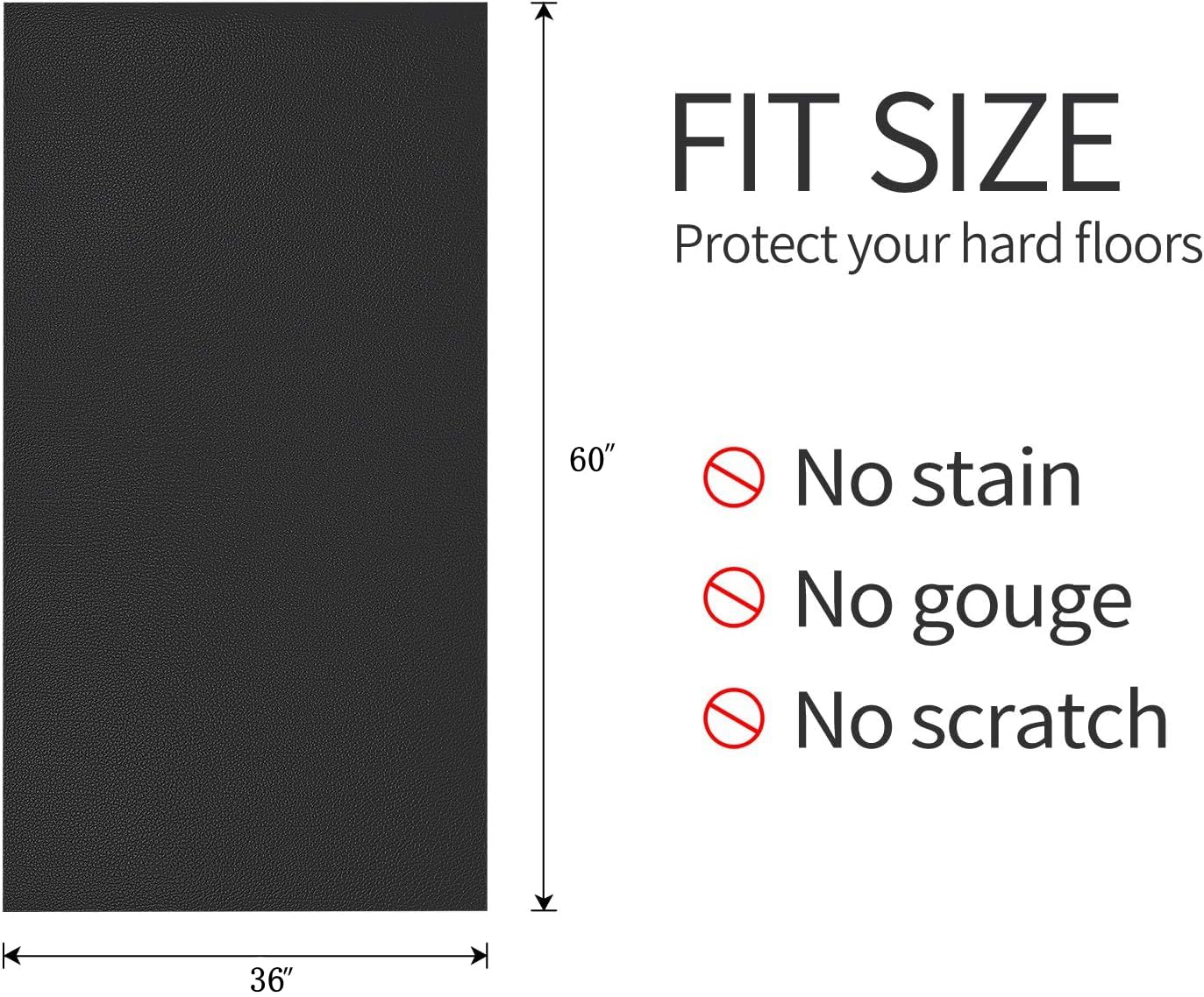 Treadmills Mat for Health & Fitness Exercise Equipment Mat Bike Mat - Anti Fatigue Elliptical Mat, 6mm Thick, Fitness Mat, Jump Rope Mat, Gym Mat Used On Hard Floors and Carpet Protection 36"x60"